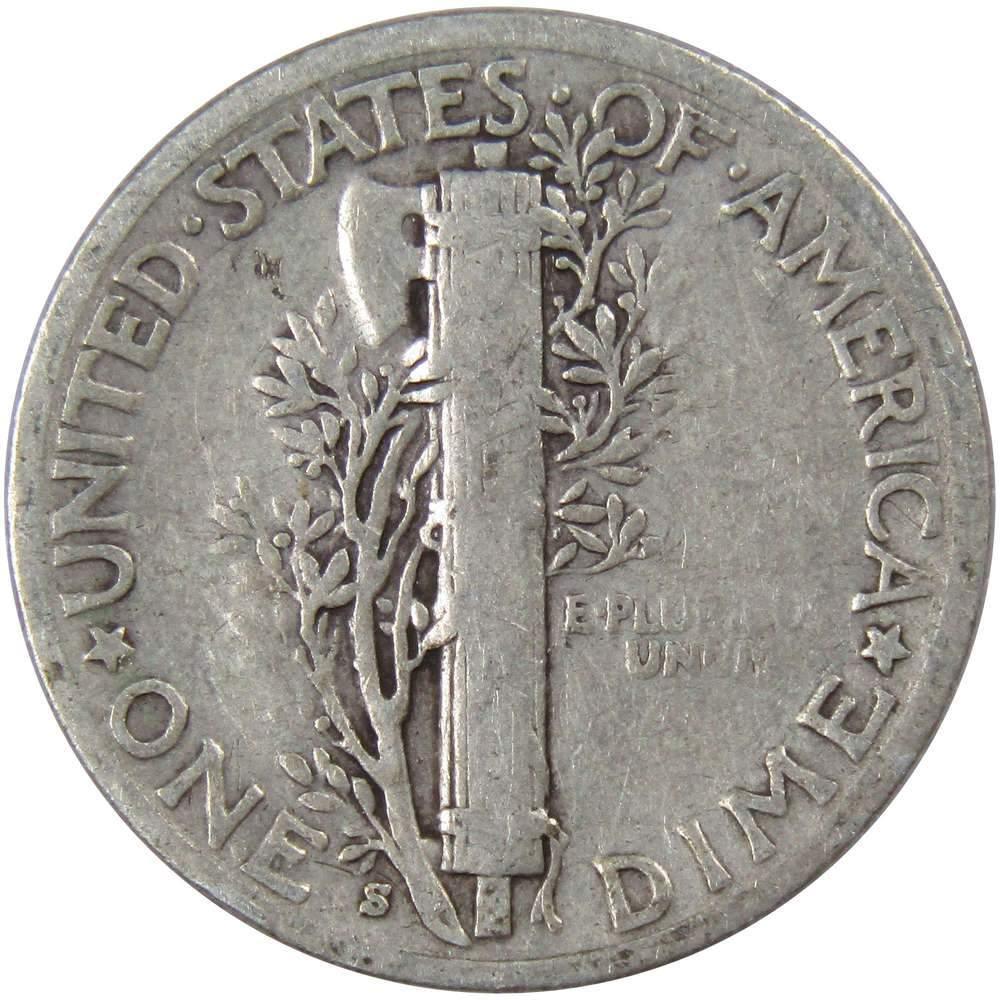 1938 S Mercury Dime AG About Good 90% Silver 10c US Coin Collectible