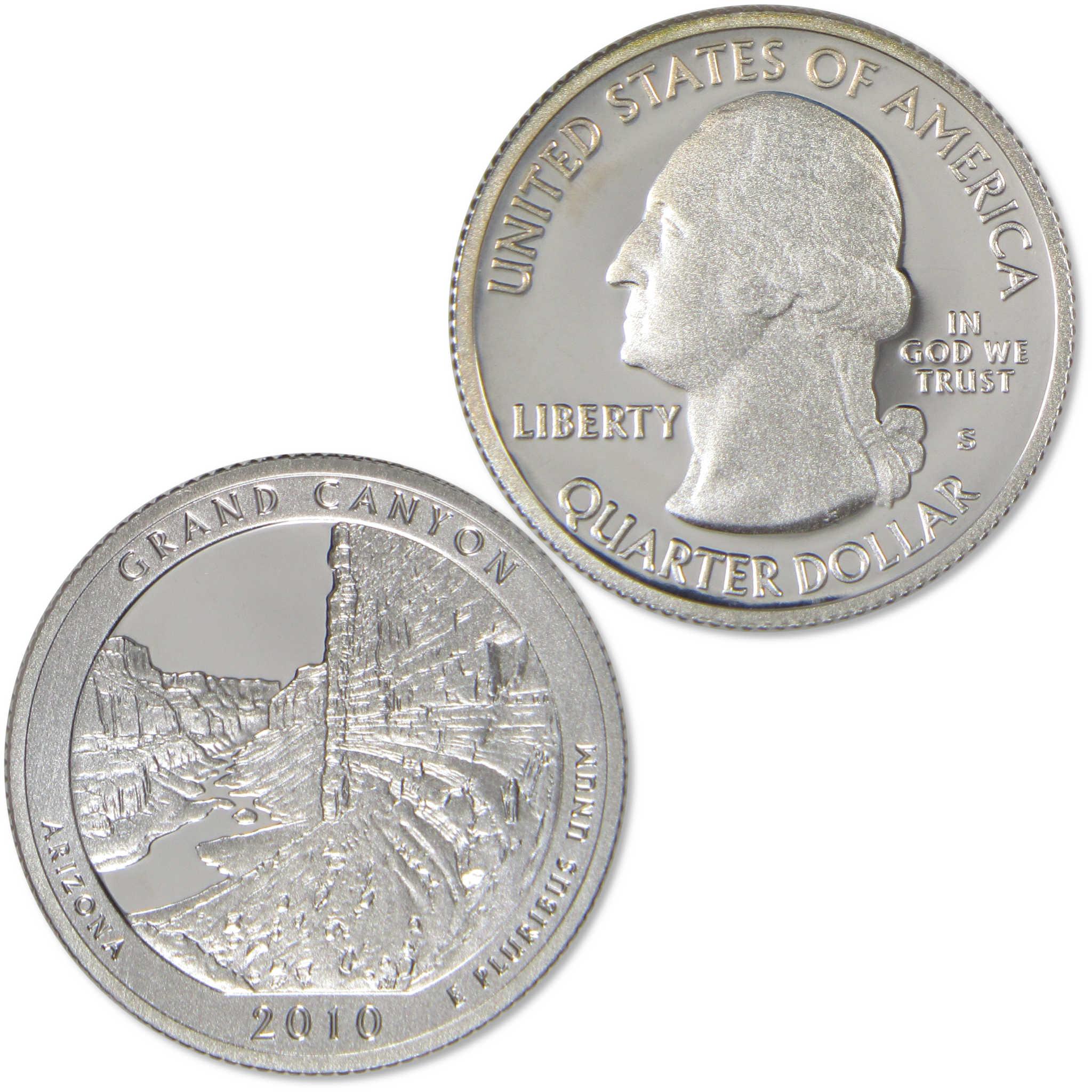 2010 S Grand Canyon National Park Quarter Choice Proof Silver 25c Coin