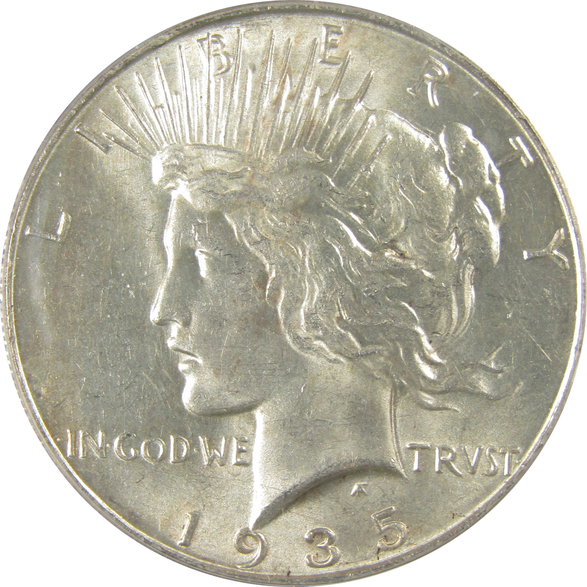 1935 S Peace Dollar MS 60 ANACS Silver Uncirculated $1 Coin SKU:I20754