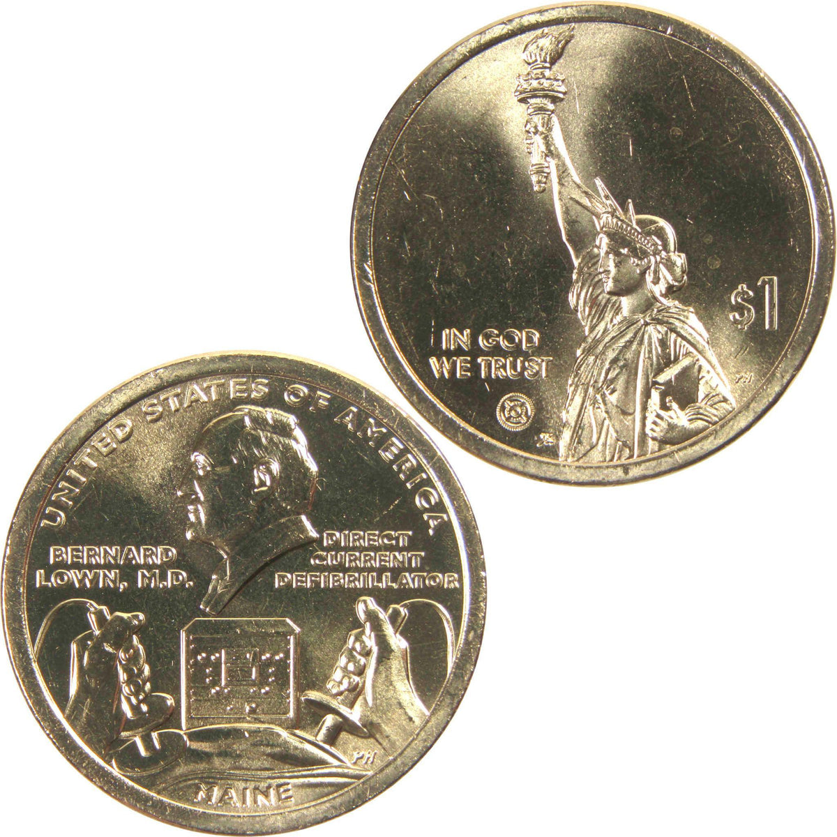 2024 D Maine Defibrillator American Innovation Dollar Uncirculated