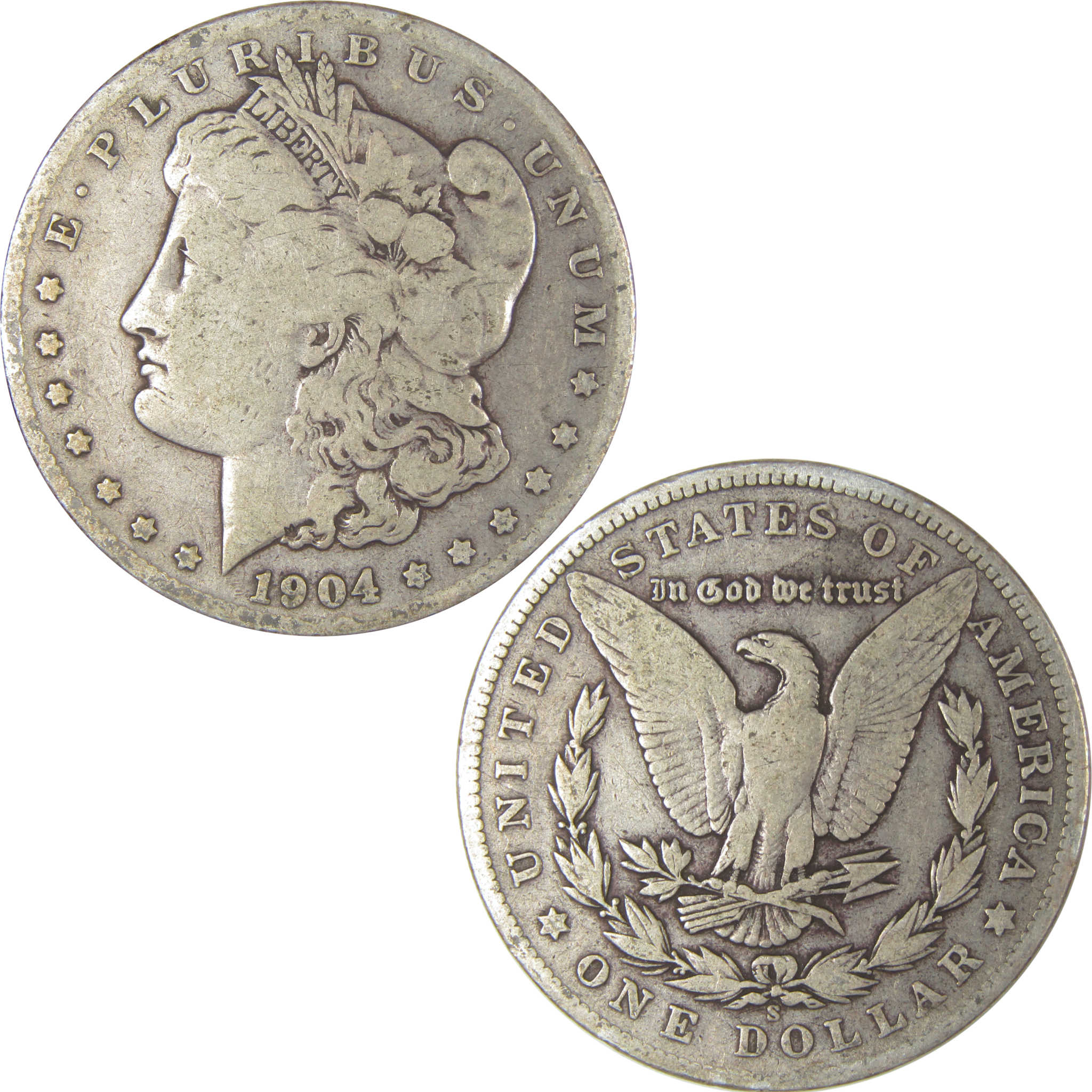 1904 S Morgan Dollar VG Very Good Silver $1 Coin SKU:I22509 - Morgan coin - Morgan silver dollar - Morgan silver dollar for sale - Profile Coins & Collectibles