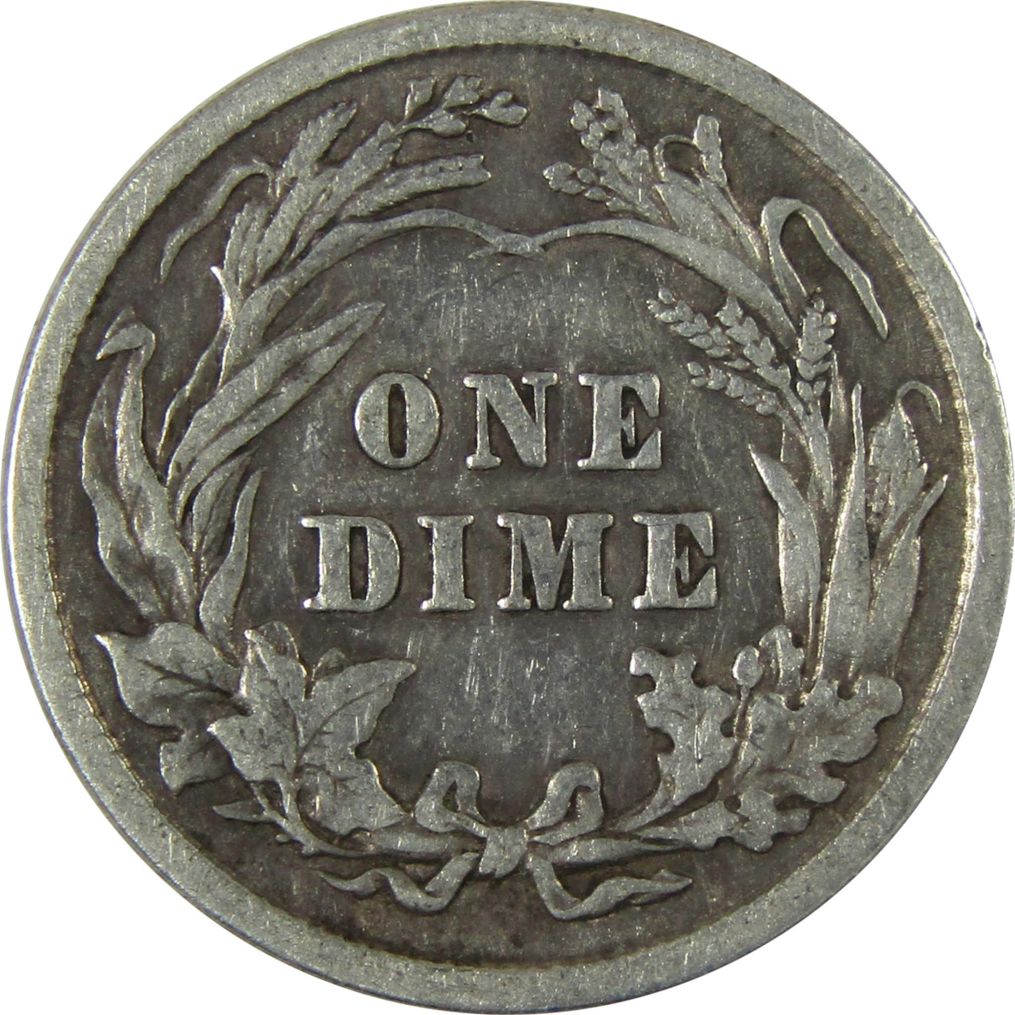 1914 Barber Silver Dime F Fine Details 10c Coin Collectible SKU:CP1039