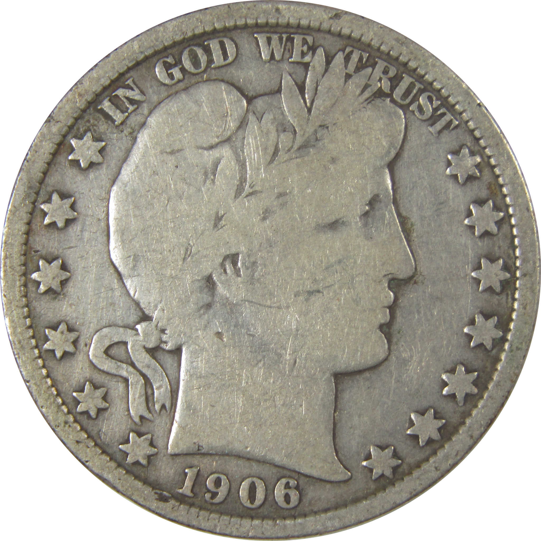 1906 O Barber Half Dollar VG Very Good Silver 50c Coin SKU:I22759