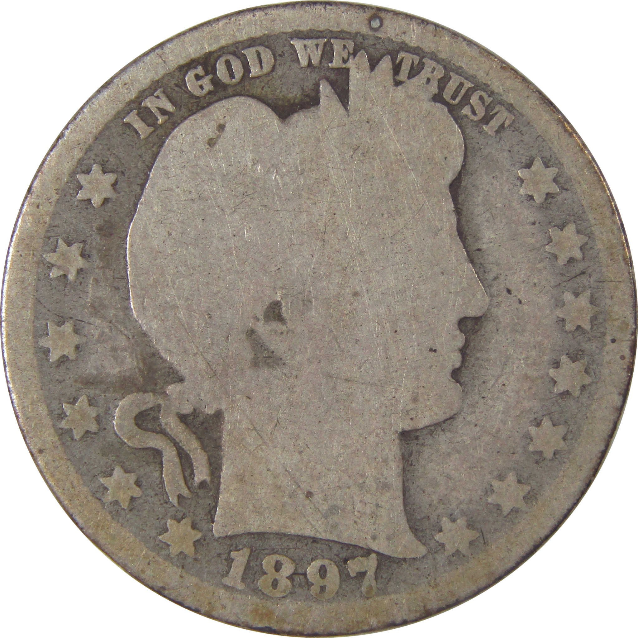 1897 O Barber Quarter AG About Good Silver 25c Coin SKU:I17614