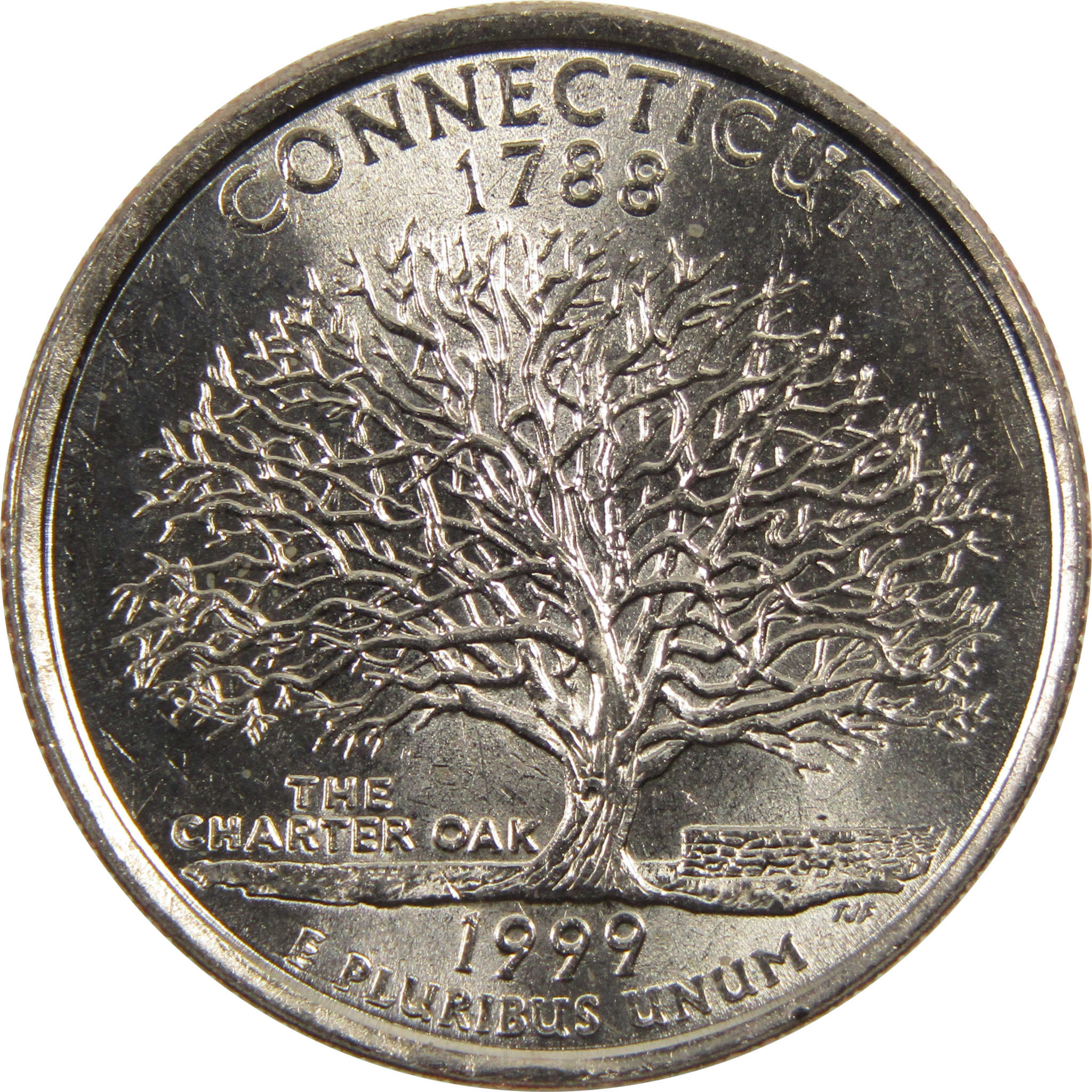 1999 P Connecticut State Quarter BU Uncirculated Clad 25c Coin