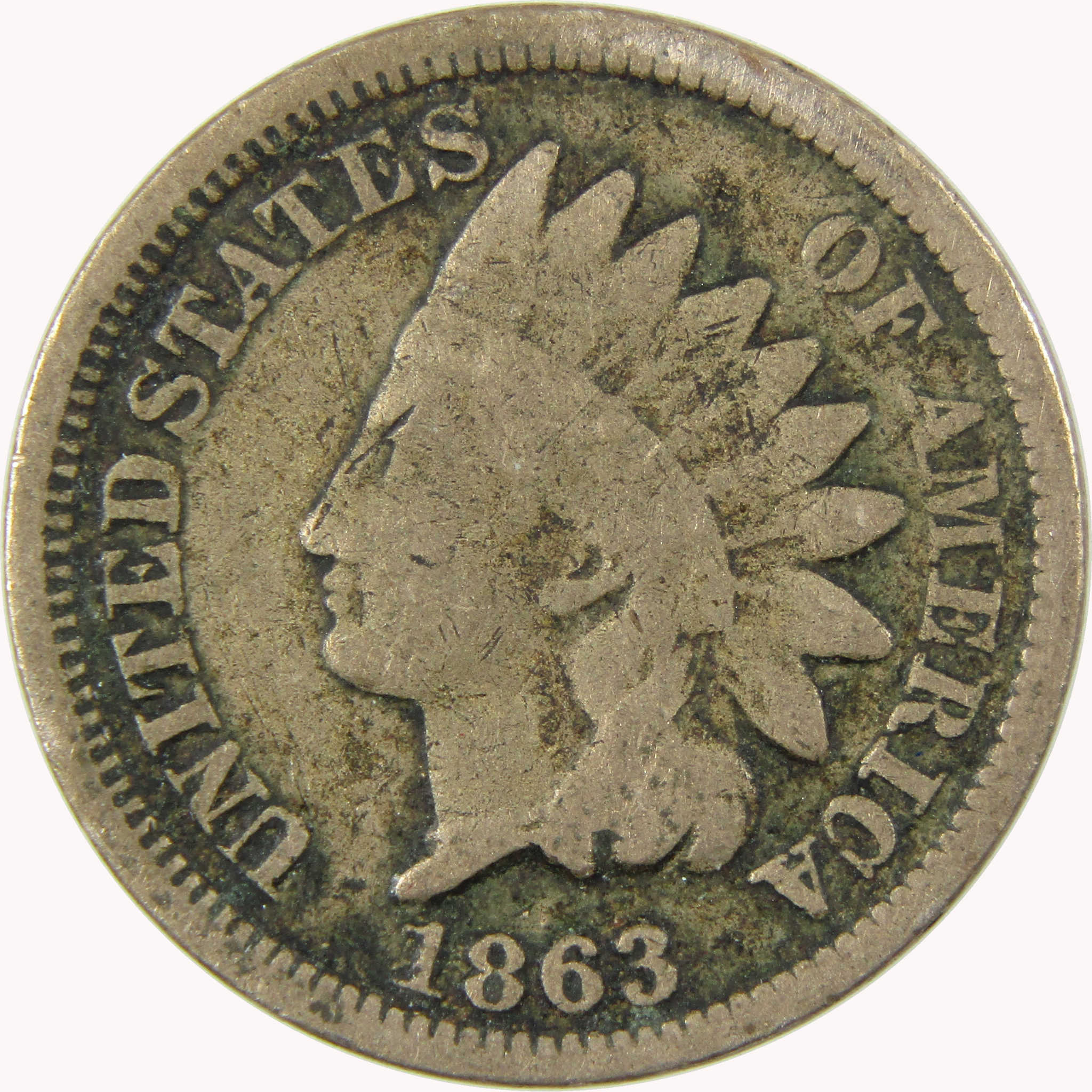 1863 Indian Head Cent G Good Penny 1c Coin SKU:CP1105