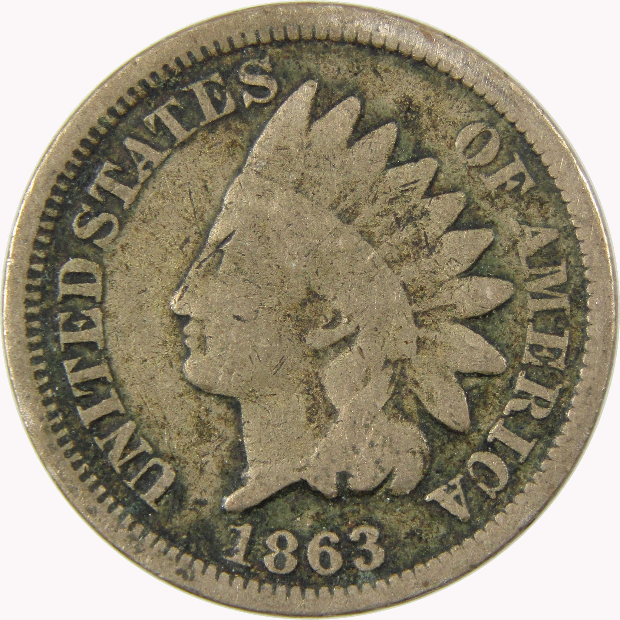 1863 Indian Head Cent G Good Penny 1c Coin SKU:CP1105