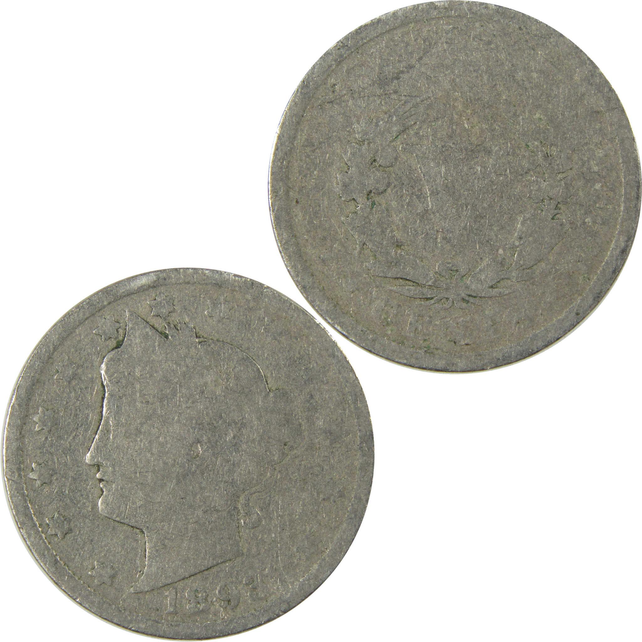 1893 Liberty Head V Nickel AG About Good 5c Coin SKU:I27217