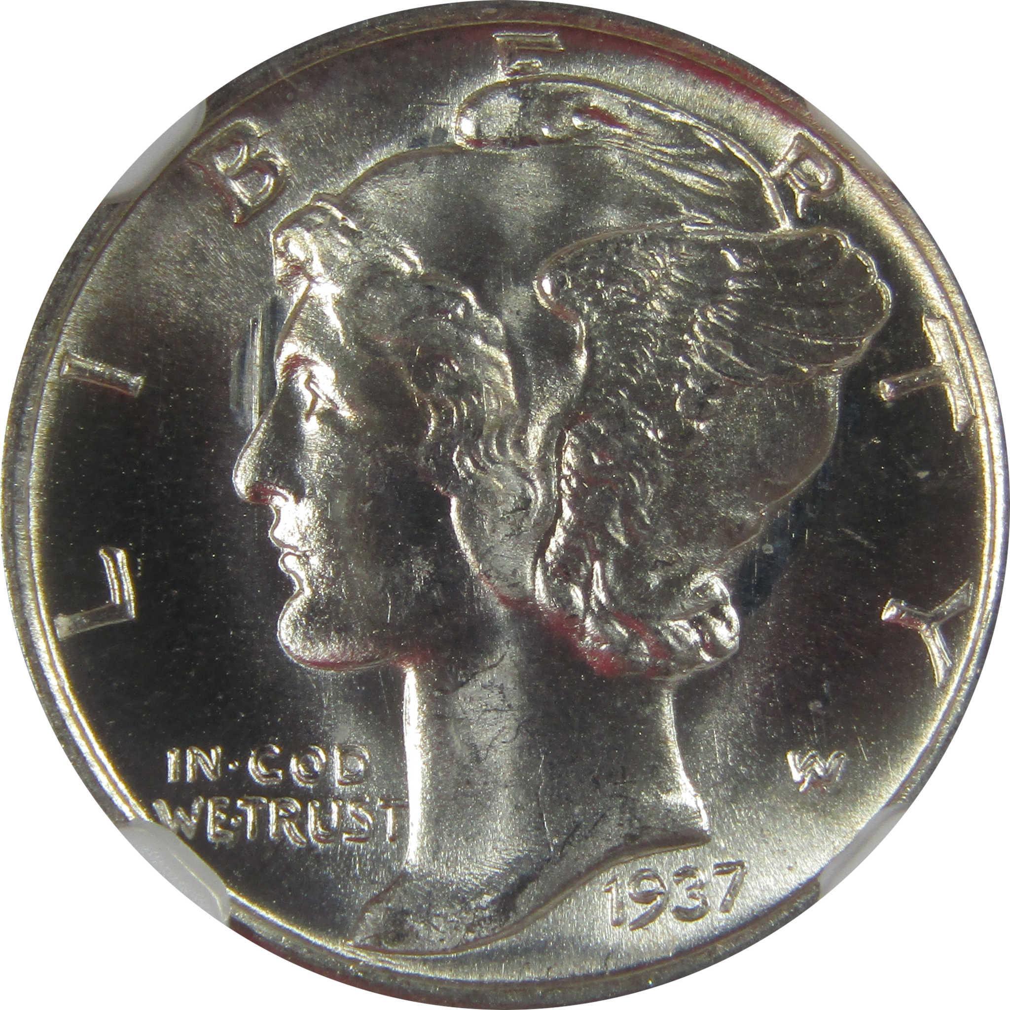 1937 S Mercury Dime MS 66 FB NGC Silver Uncirculated SKU:I23196