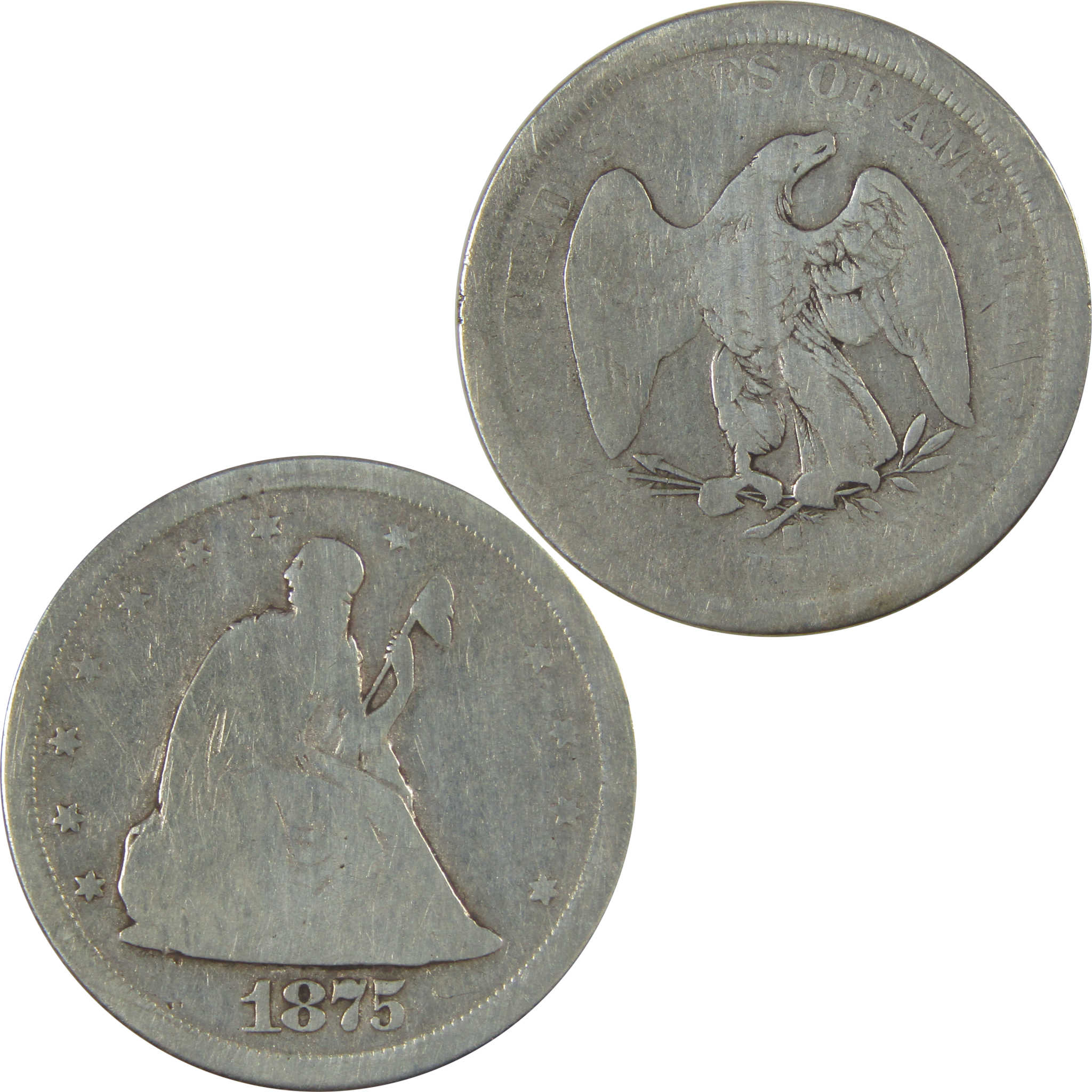 1875 S Seated Liberty Twenty Cent Piece G Good Details SKU:CPC0940