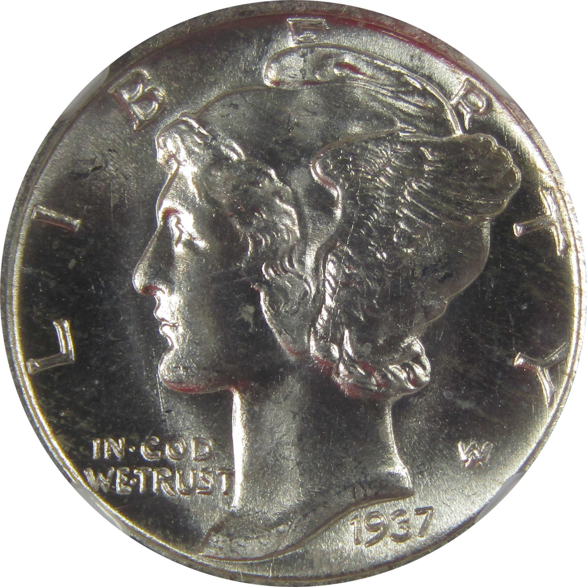 1937 S Mercury Dime MS 65 FB NGC Silver Uncirculated SKU:I23216