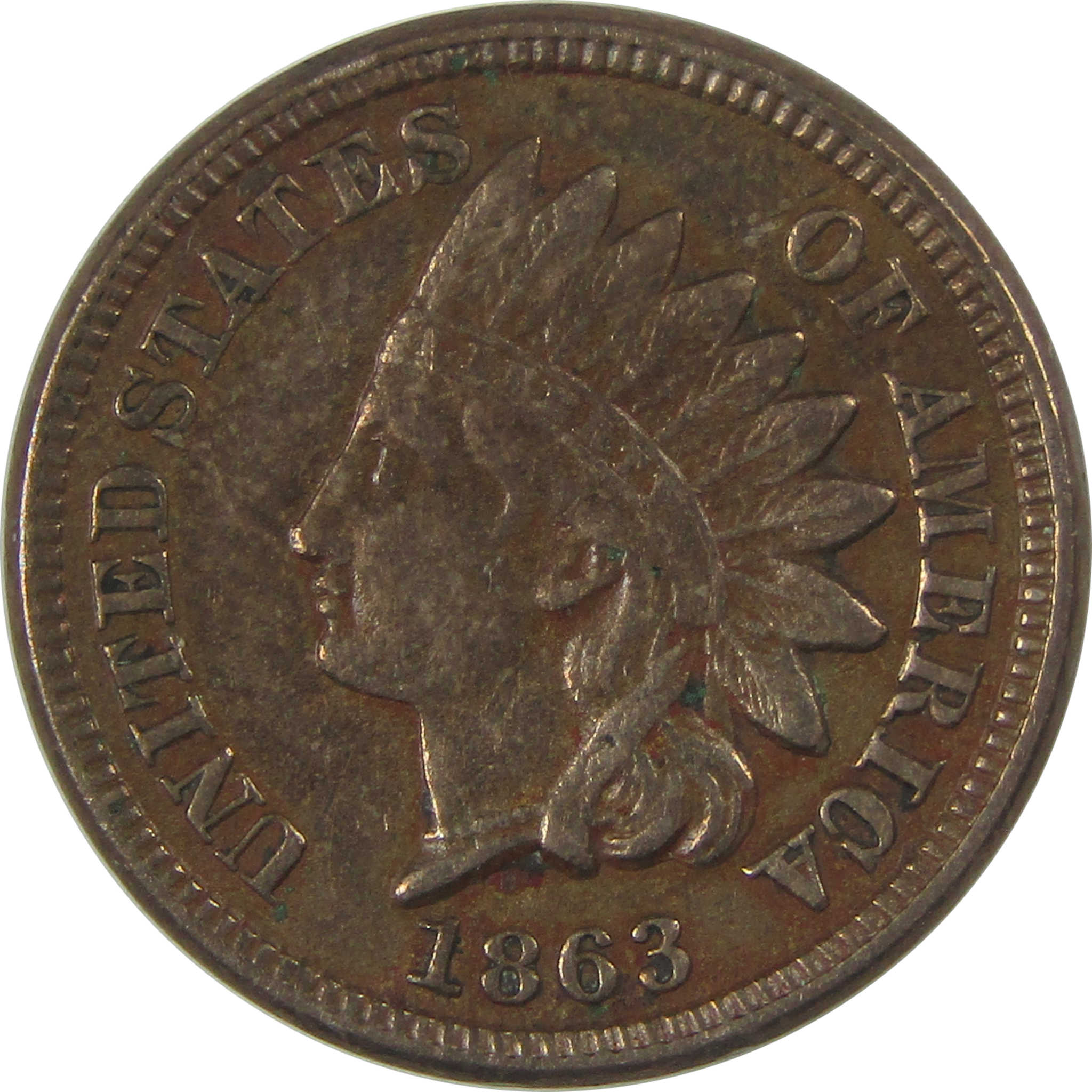 1863 Indian Head Cent VF Very Fine Details Penny 1c Coin SKU:I23254