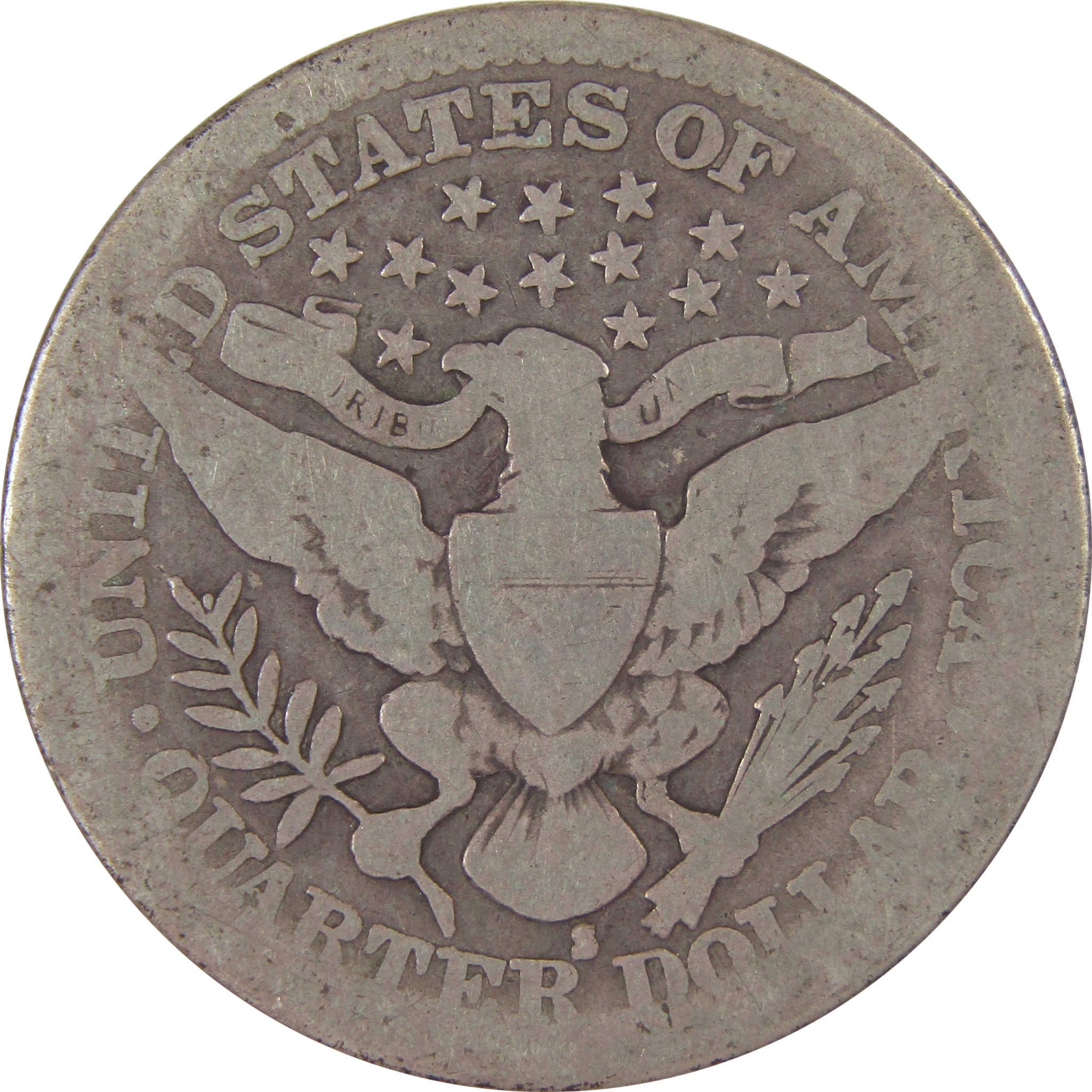 1914 S Barber Quarter AG About Good Silver 25c Coin SKU:I17628