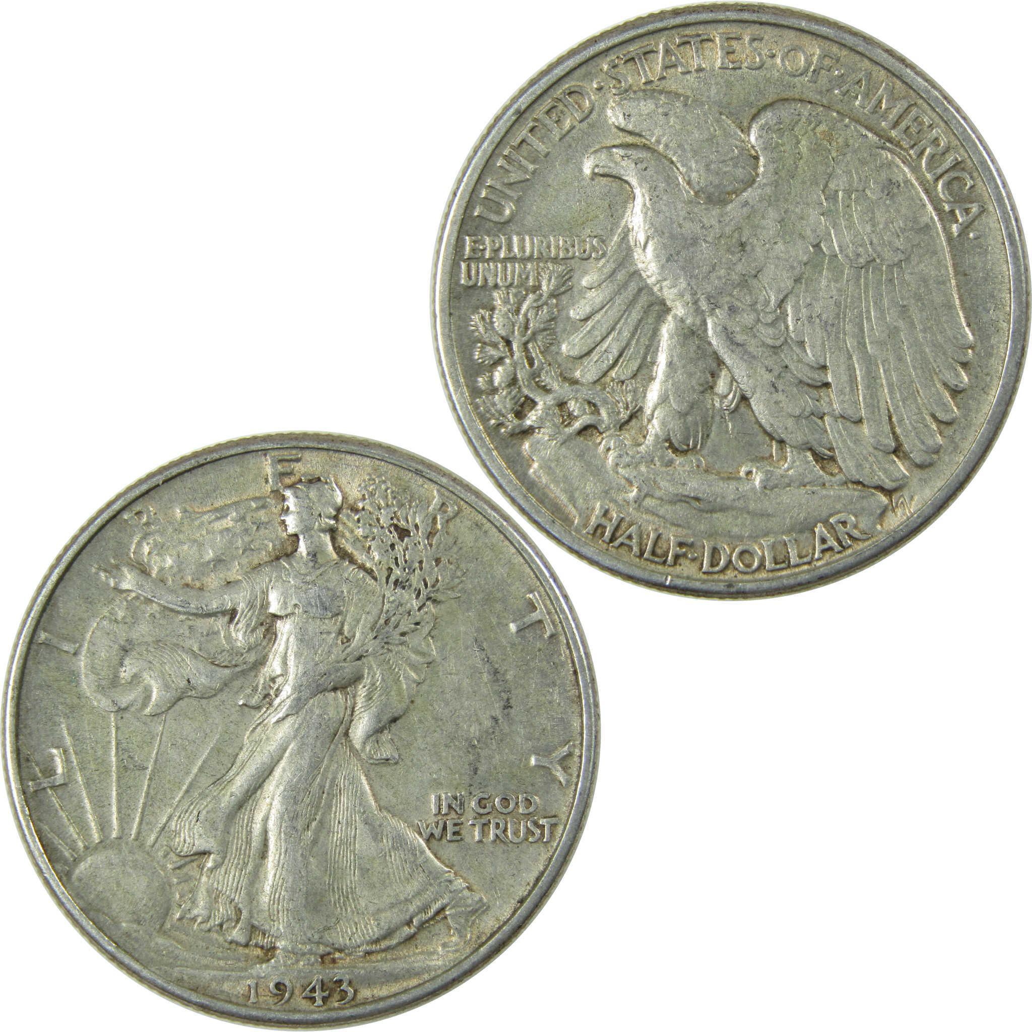1943 Liberty Walking Silver Half Dollar XF EF Extremely Fine SKU:CP529