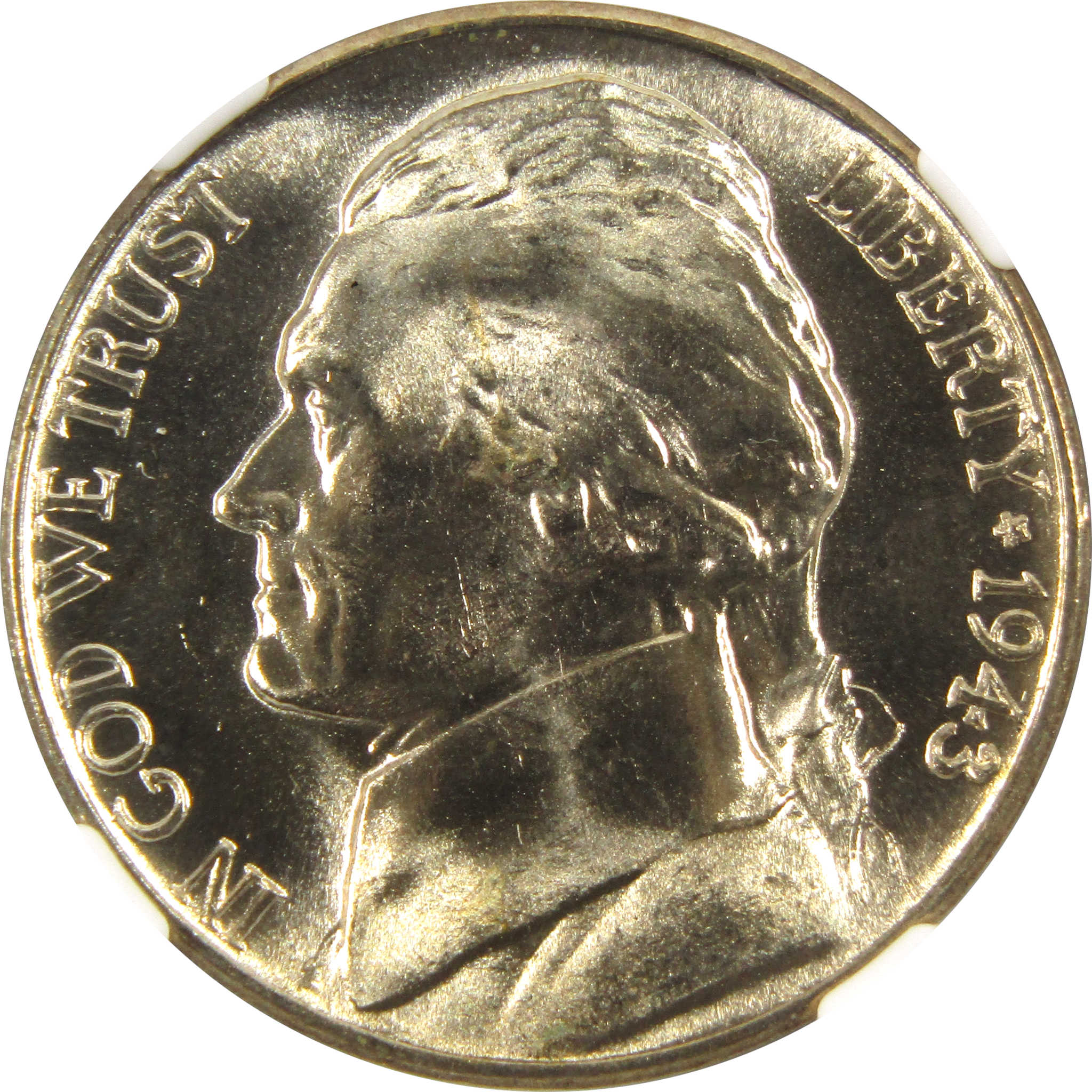 1943 D Jefferson Nickel MS 68 NGC 35% Wartime Silver 5c Unc SKU:I9725