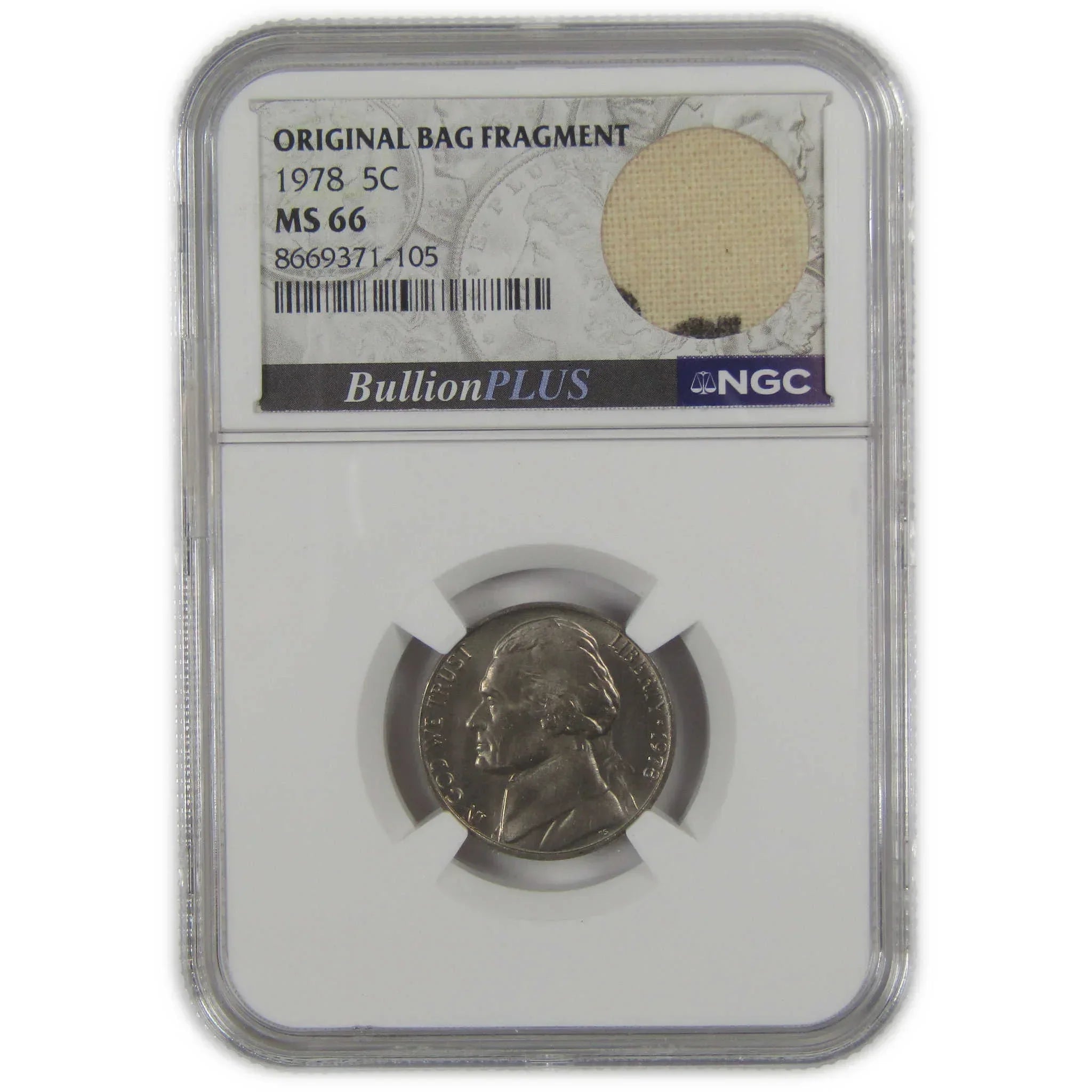 1978 Jefferson Nickel MS 66 NGC Original Bag Fragment SKU:I23517
