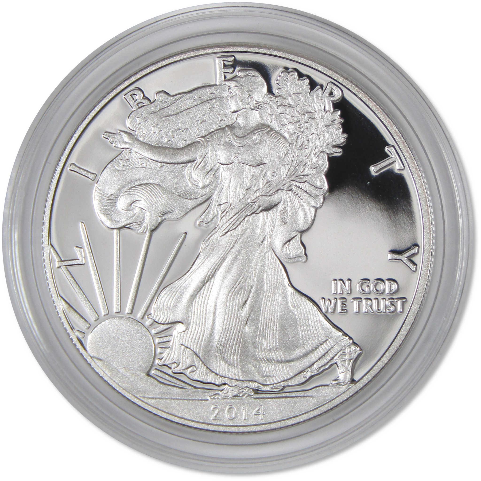2014 W American Silver Eagle Choice Proof Bullion $1 Coin OGP COA
