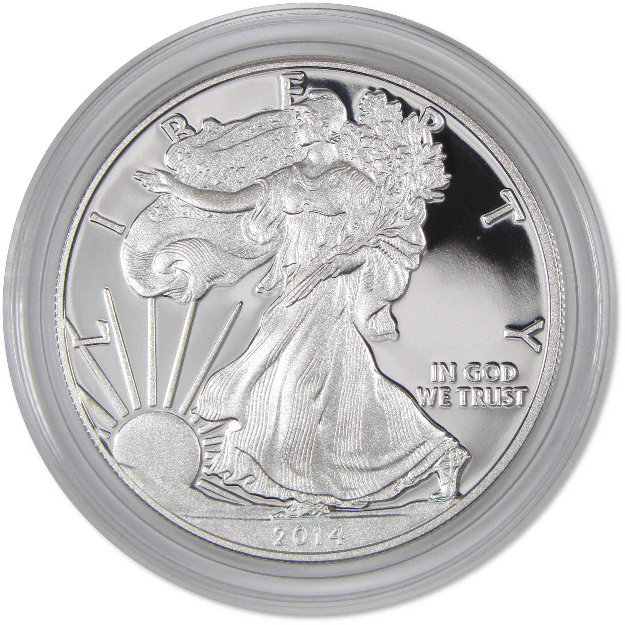 2014 W American Silver Eagle Choice Proof Bullion $1 Coin OGP COA