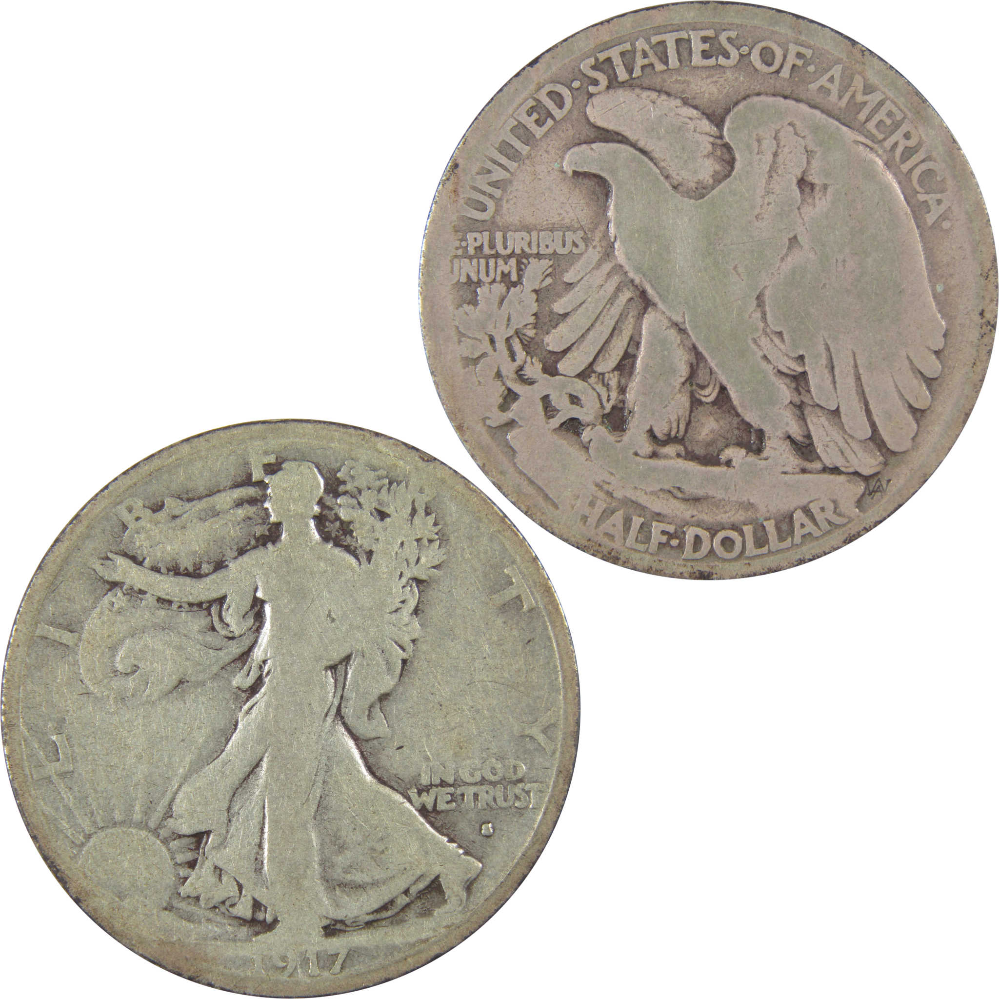 1917 S Obverse Liberty Walking Half Dollar G Good Silver SKU:I23730