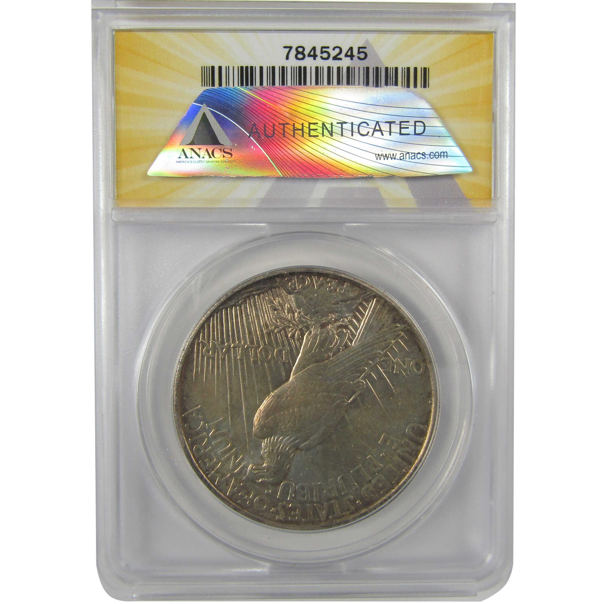 1921 High Relief Peace Dollar AU 58 Details ANACS Silver SKU:I21394