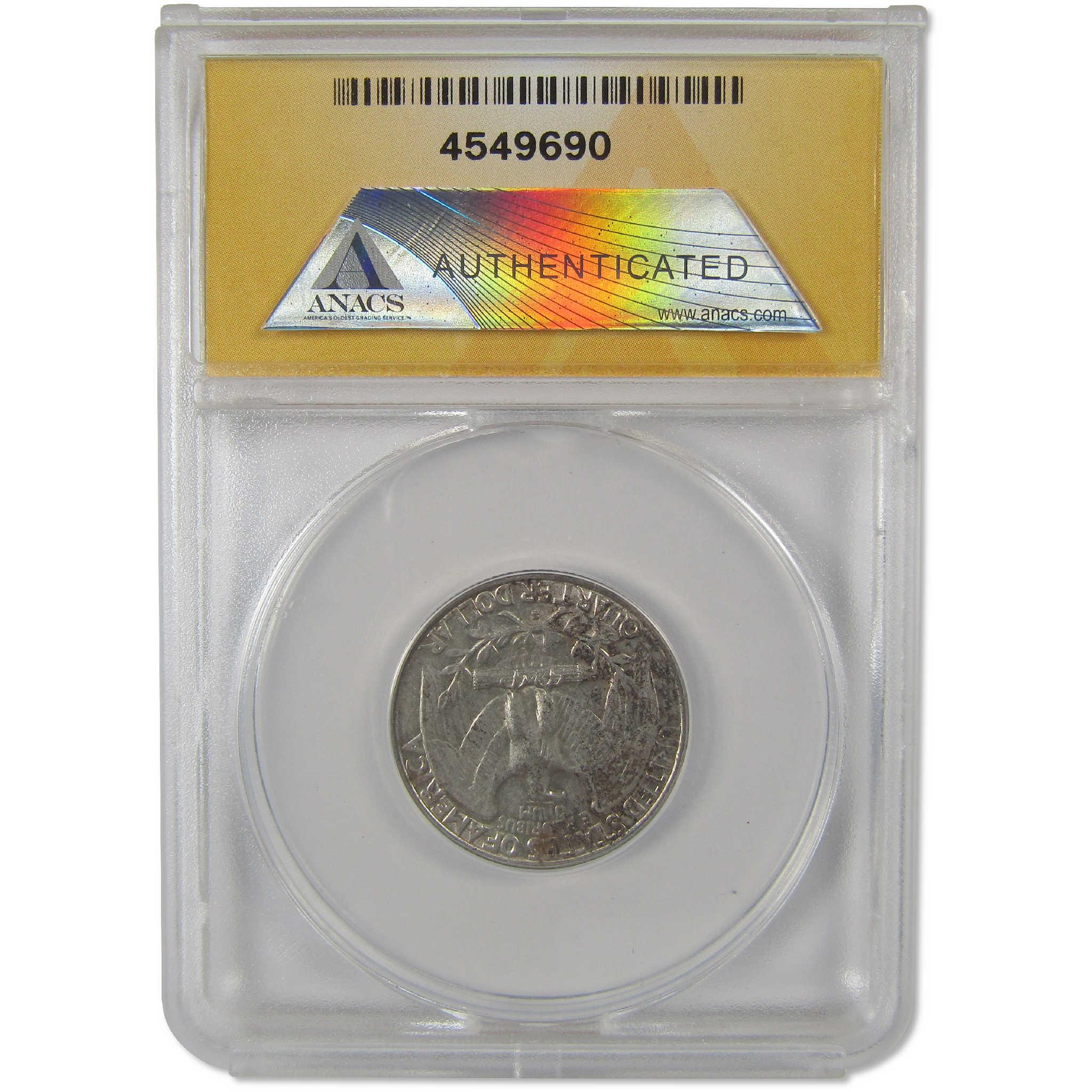 1932 S Washington Silver Quarter AU 50 Details ANACS 25c Coin