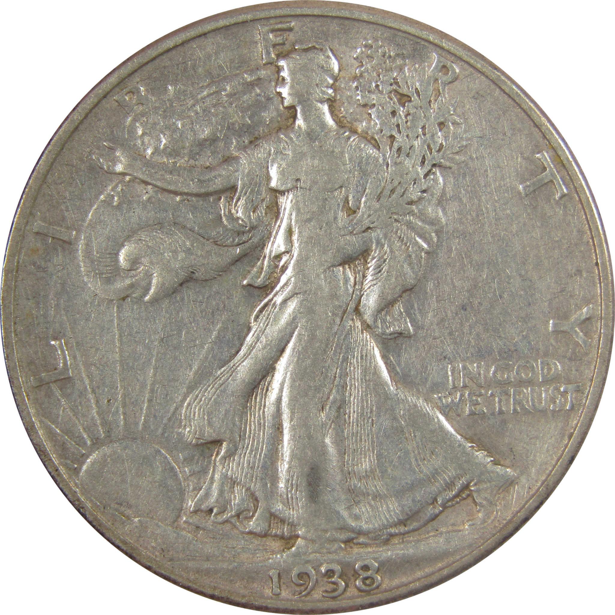 1938 D Liberty Walking Silver 50c VF Very Fine Details SKU:I25143