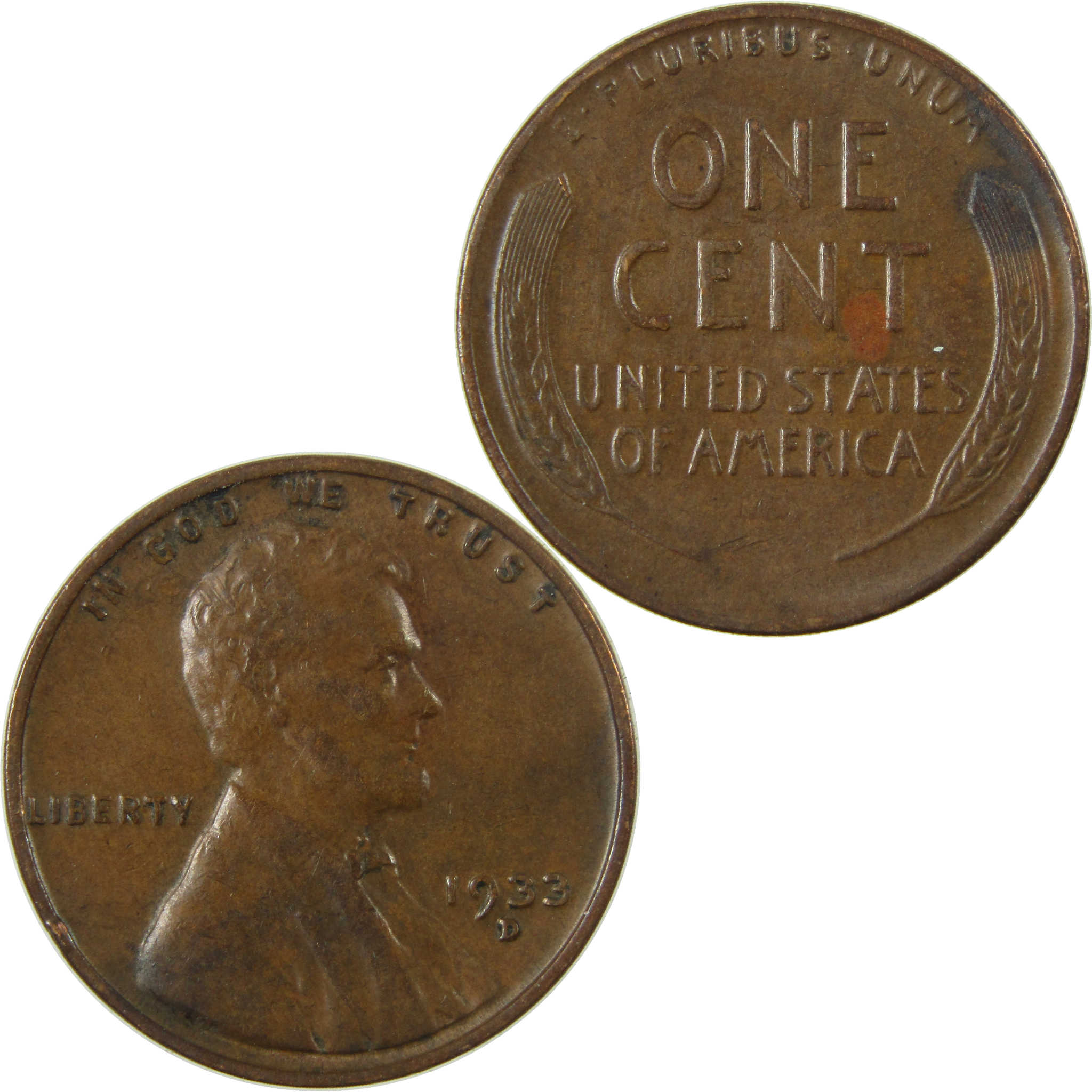 1933 D Lincoln Wheat Cent AU About Uncirculated Penny SKU:I26868