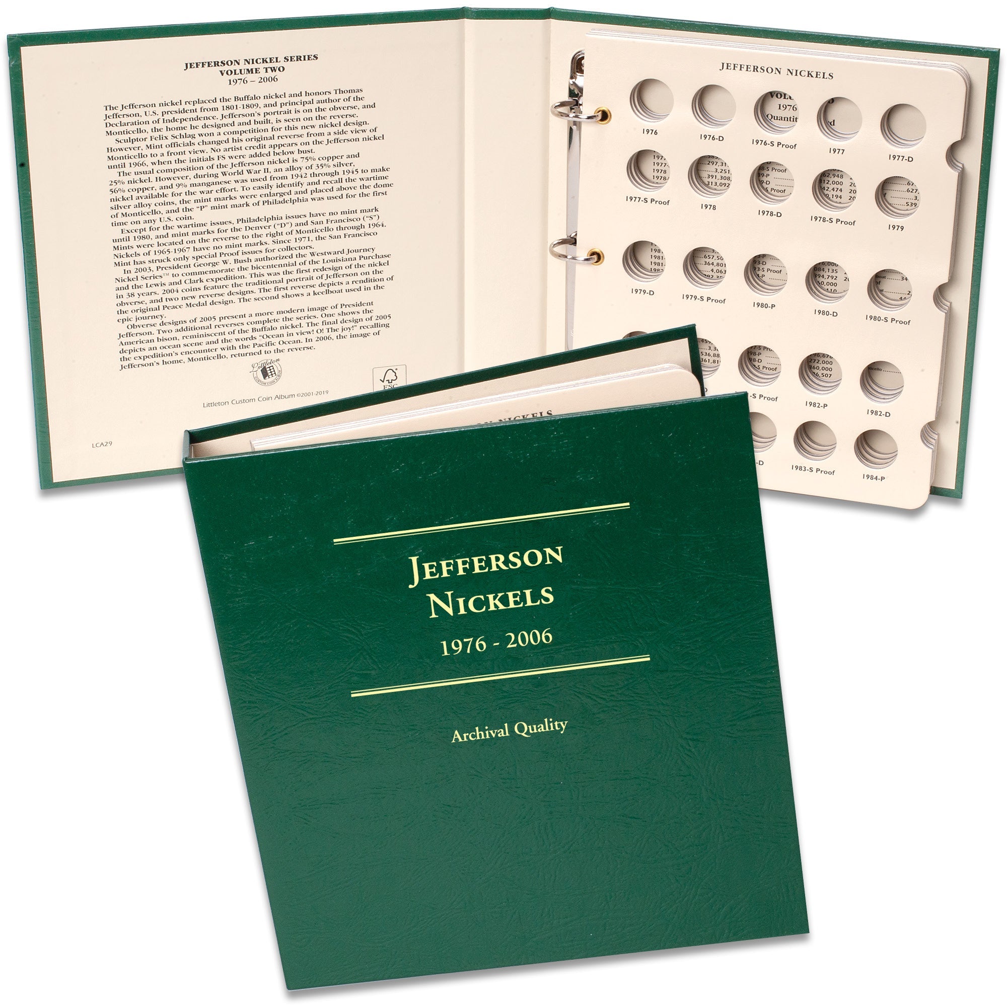 1976-2006 Jefferson Nickel Coin Album Volume 2 Littleton Coin Company