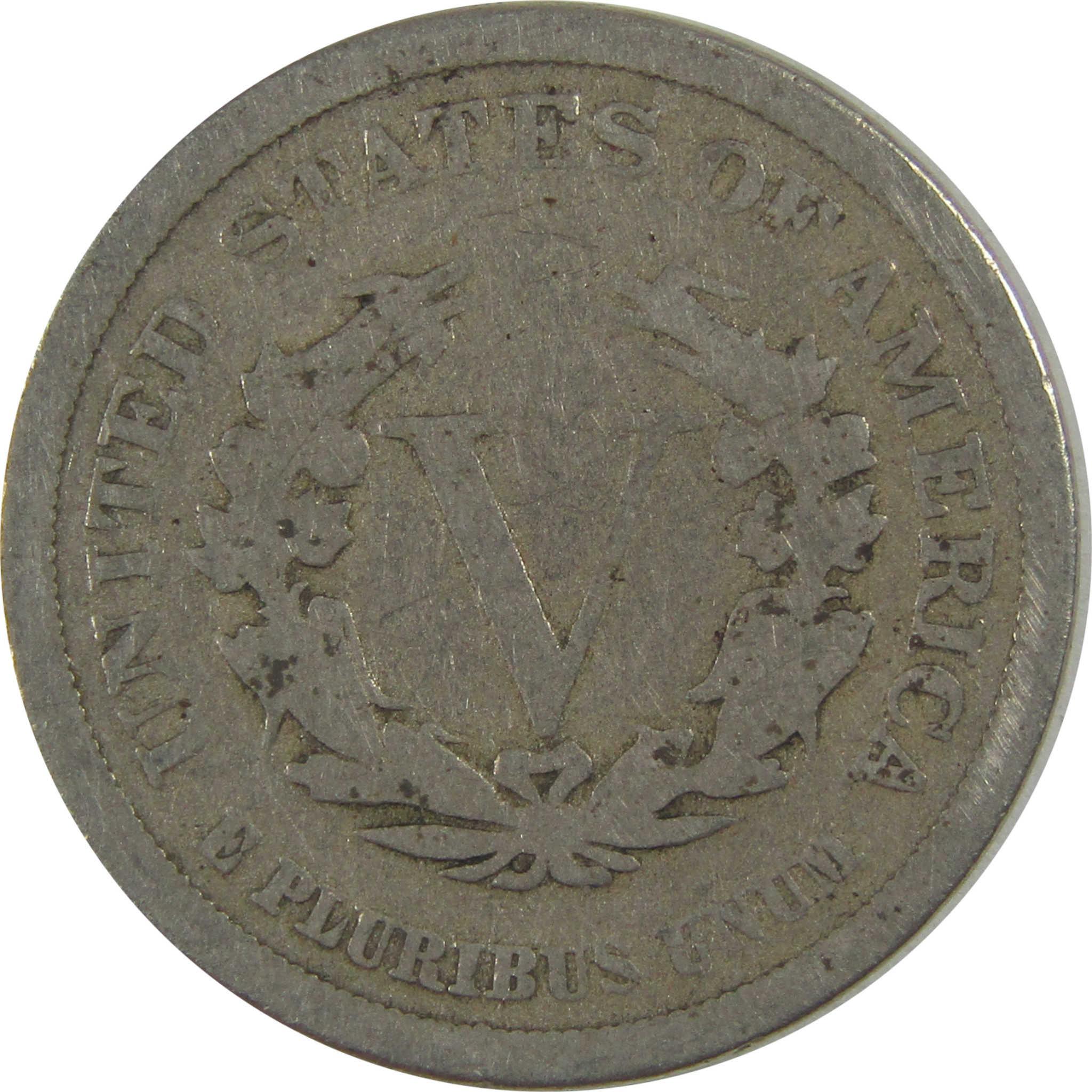 1883 No Cents Liberty Head V Nickel G Good 5c Coin SKU:I20971
