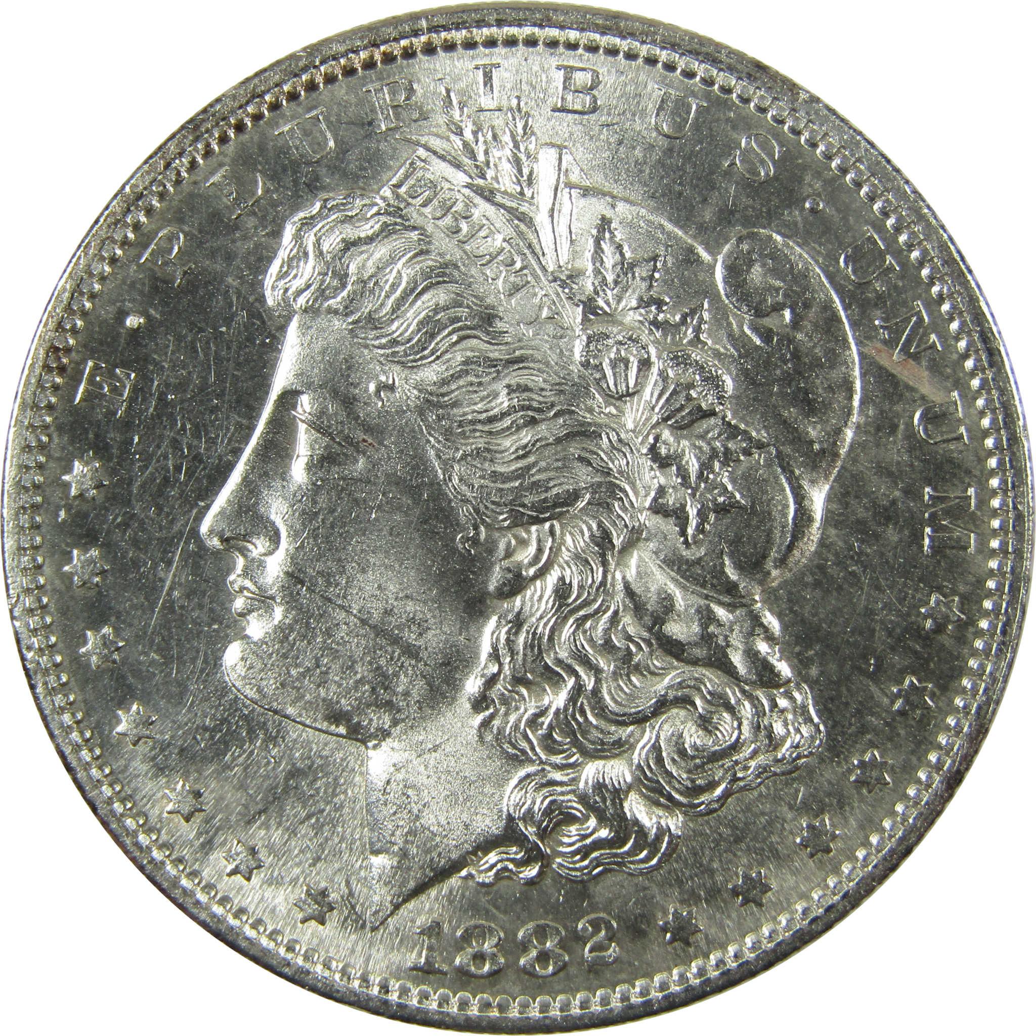 1882 S Morgan Silver Dollar Uncirculated Mint State $1 Coin SKU:I27072 - Morgan coin - Morgan silver dollar - Morgan silver dollar for sale - Profile Coins & Collectibles