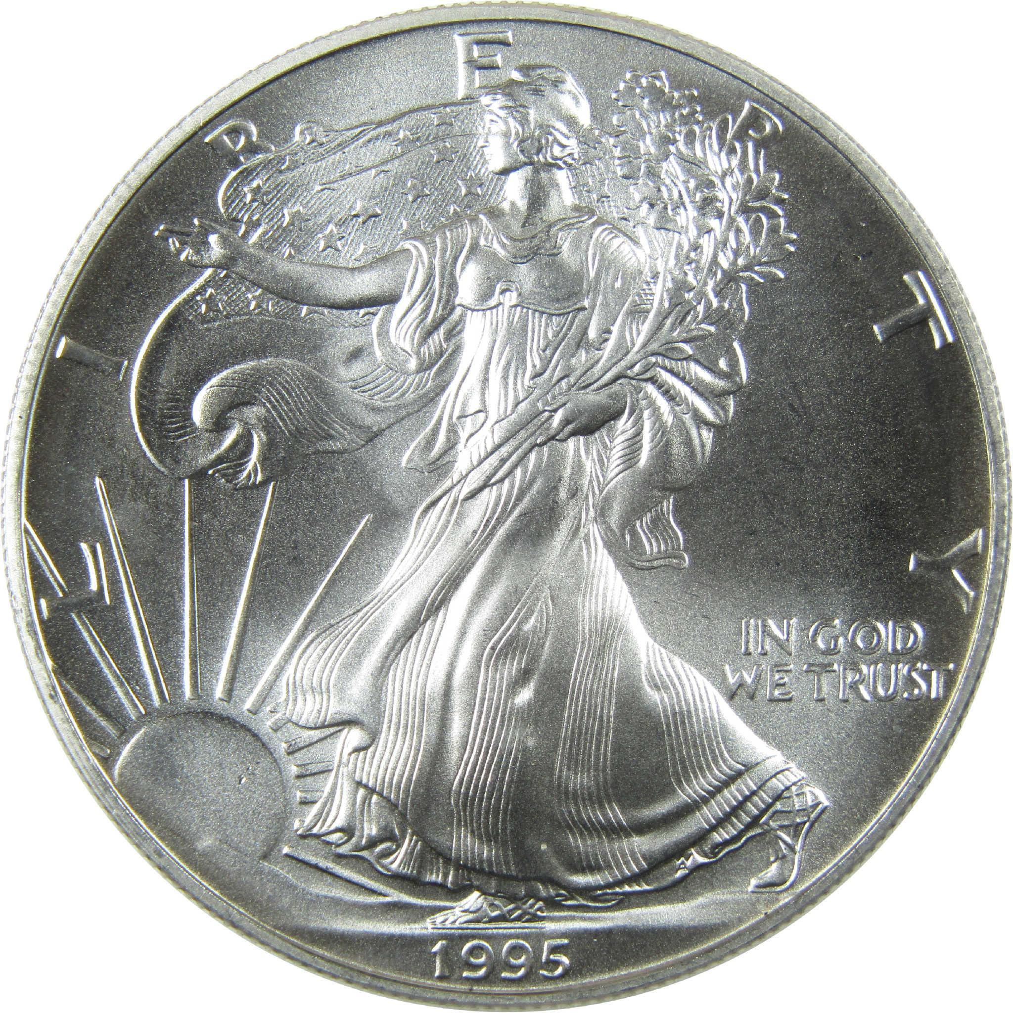 1995 American Silver Eagle Uncirculated Mint State $1 Coin Collectible