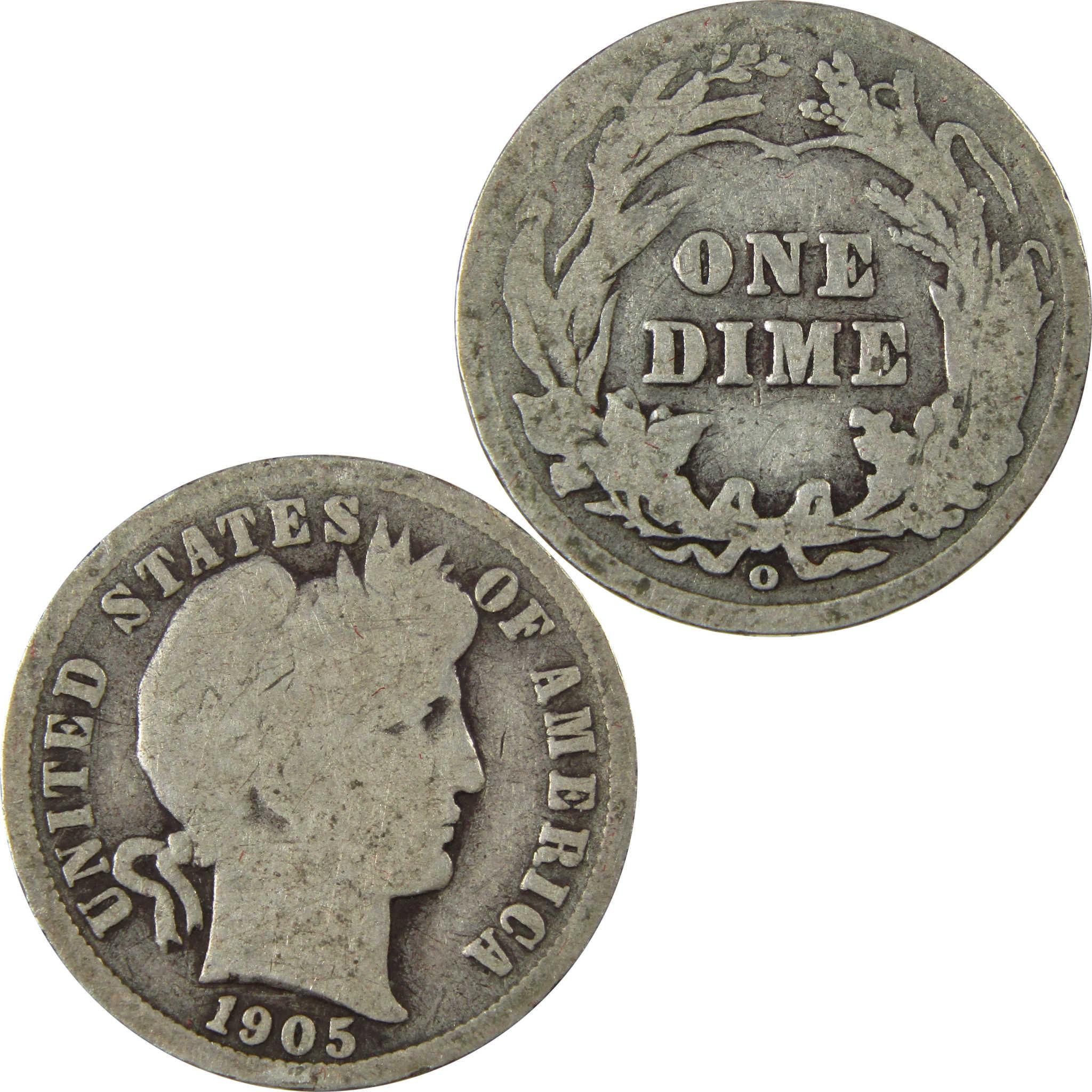 1905 O Micro O Barber Silver Dime G Good 10c Coin SKU:I26634