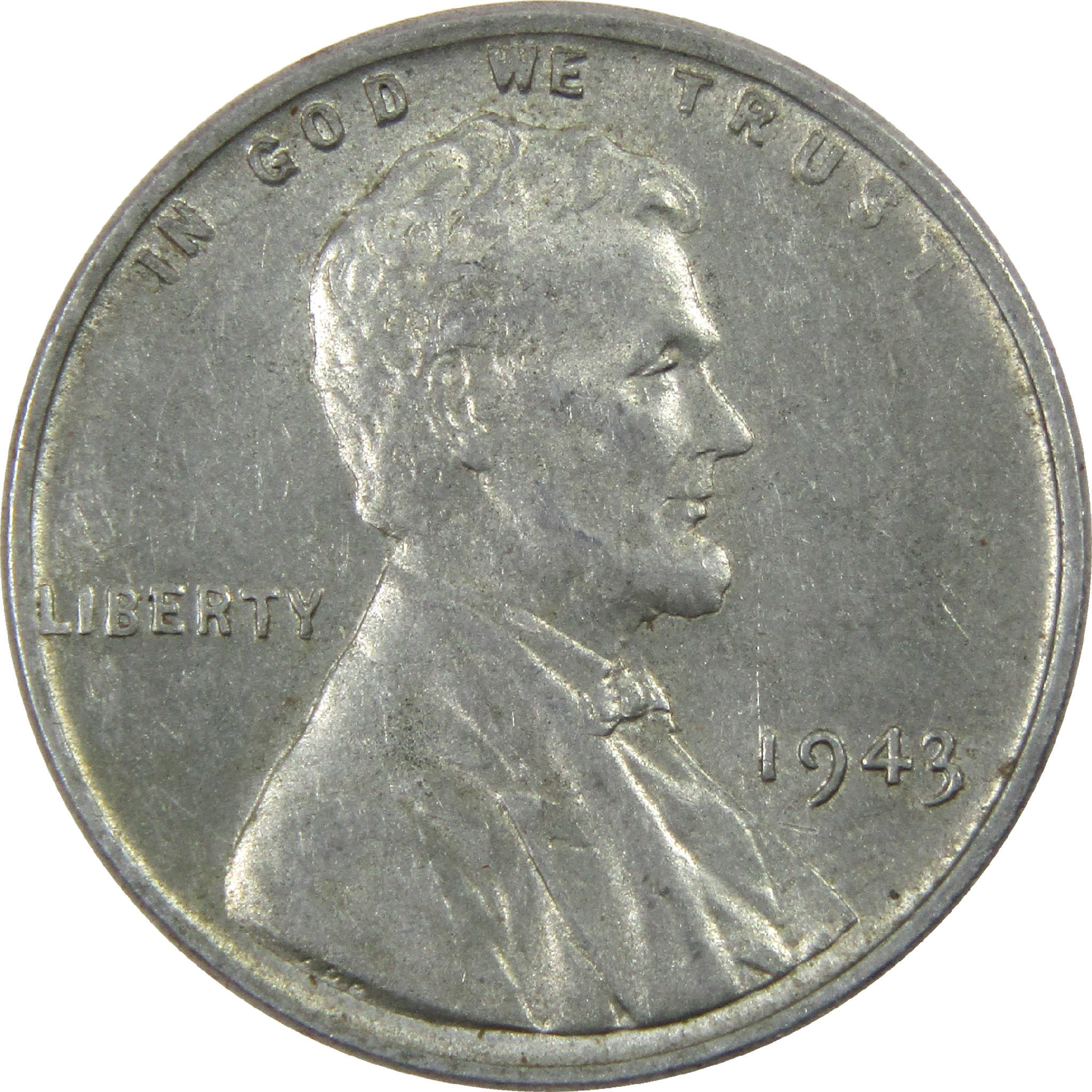 1943 Lincoln Wheat Cent AU About Uncirculated Steel Penny 1c Coin