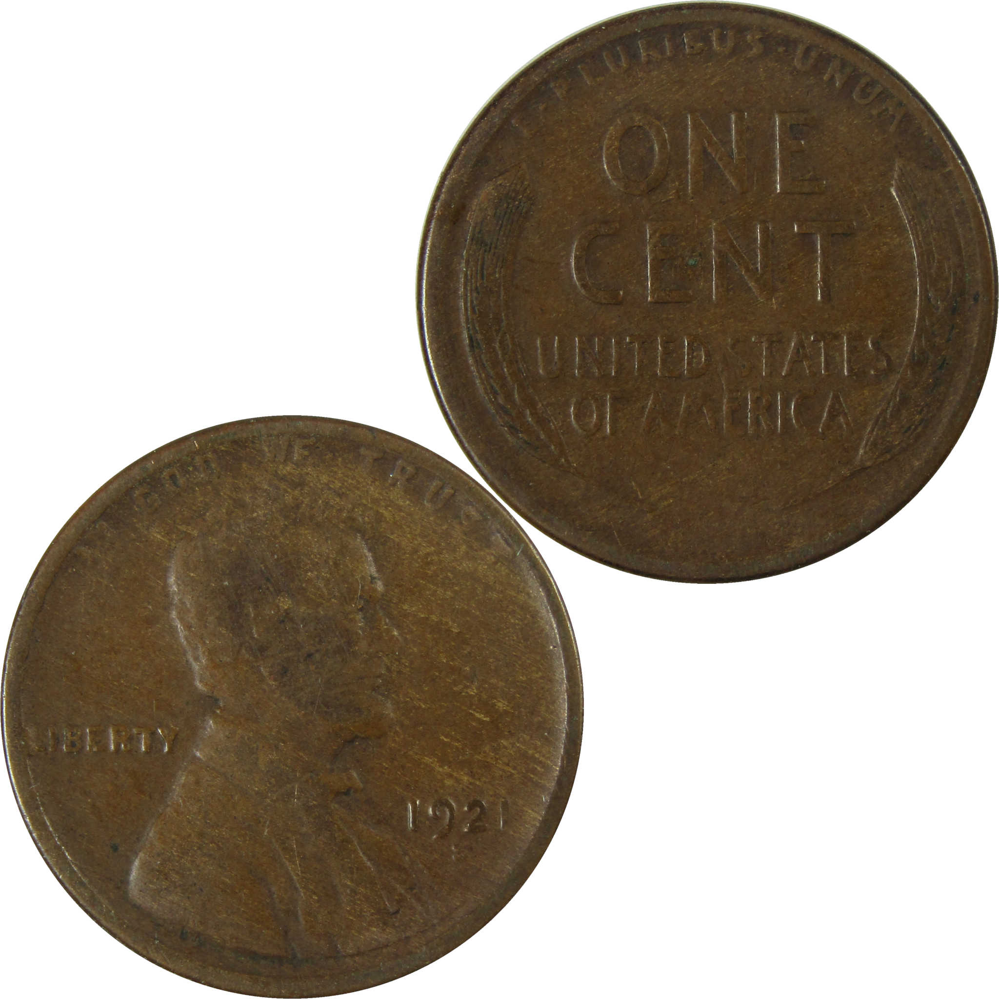 1921 S Lincoln Wheat Cent F Fine Penny 1c Coin Collectible SKU:I26735