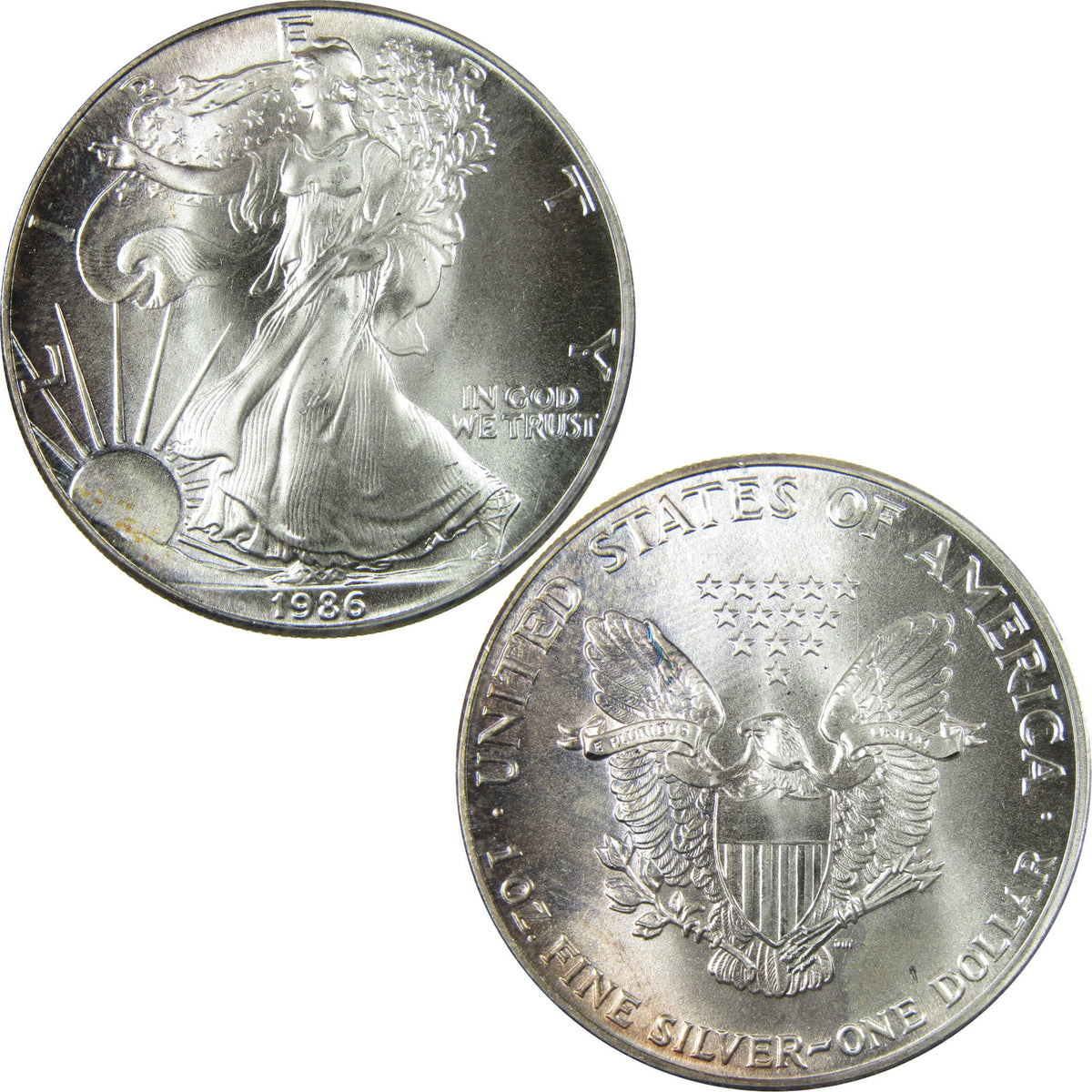 1986 American Silver Eagle Uncirculated Mint State $1 Coin SKU:CP1513