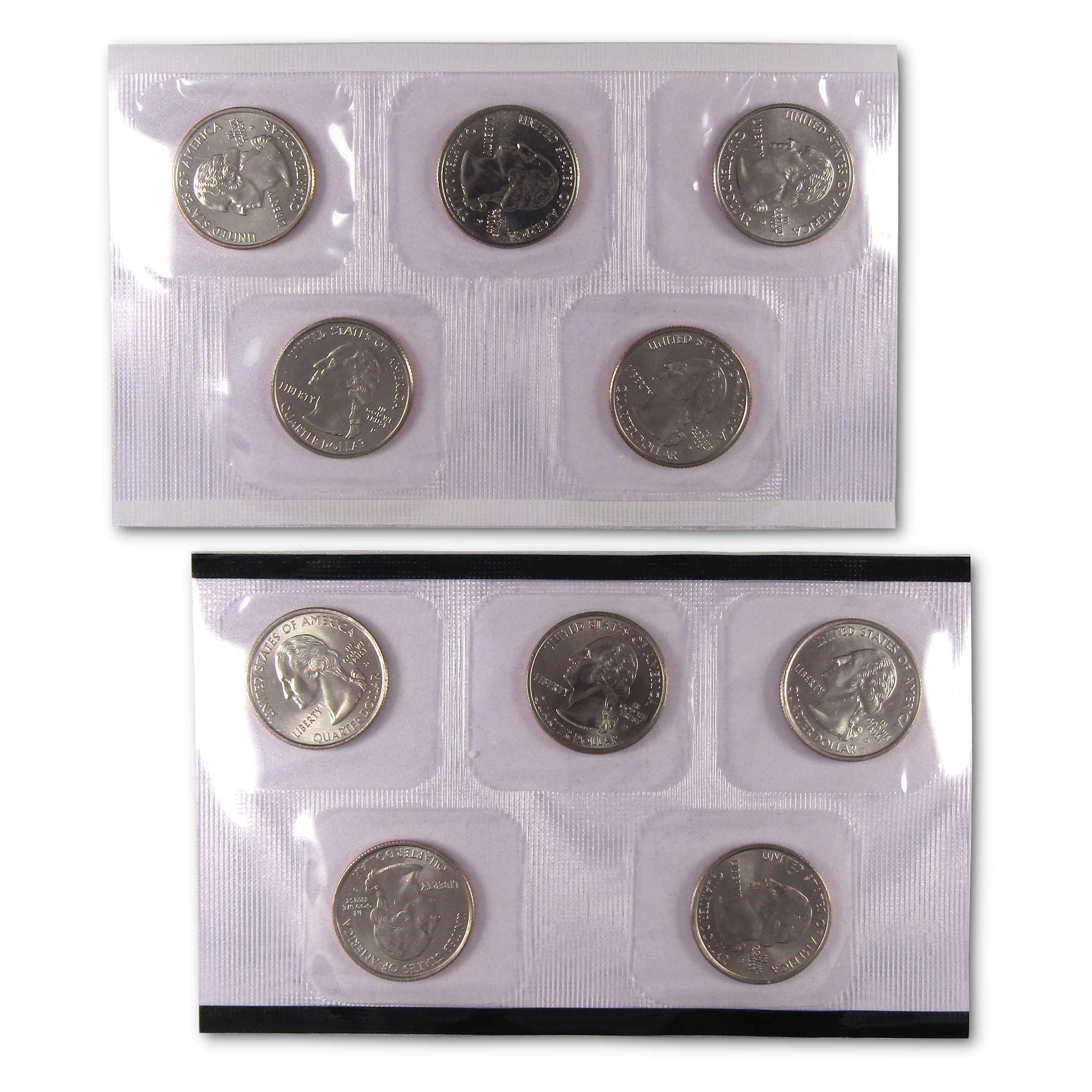 US quarter coin set in protective plastic sleeve for collectors
