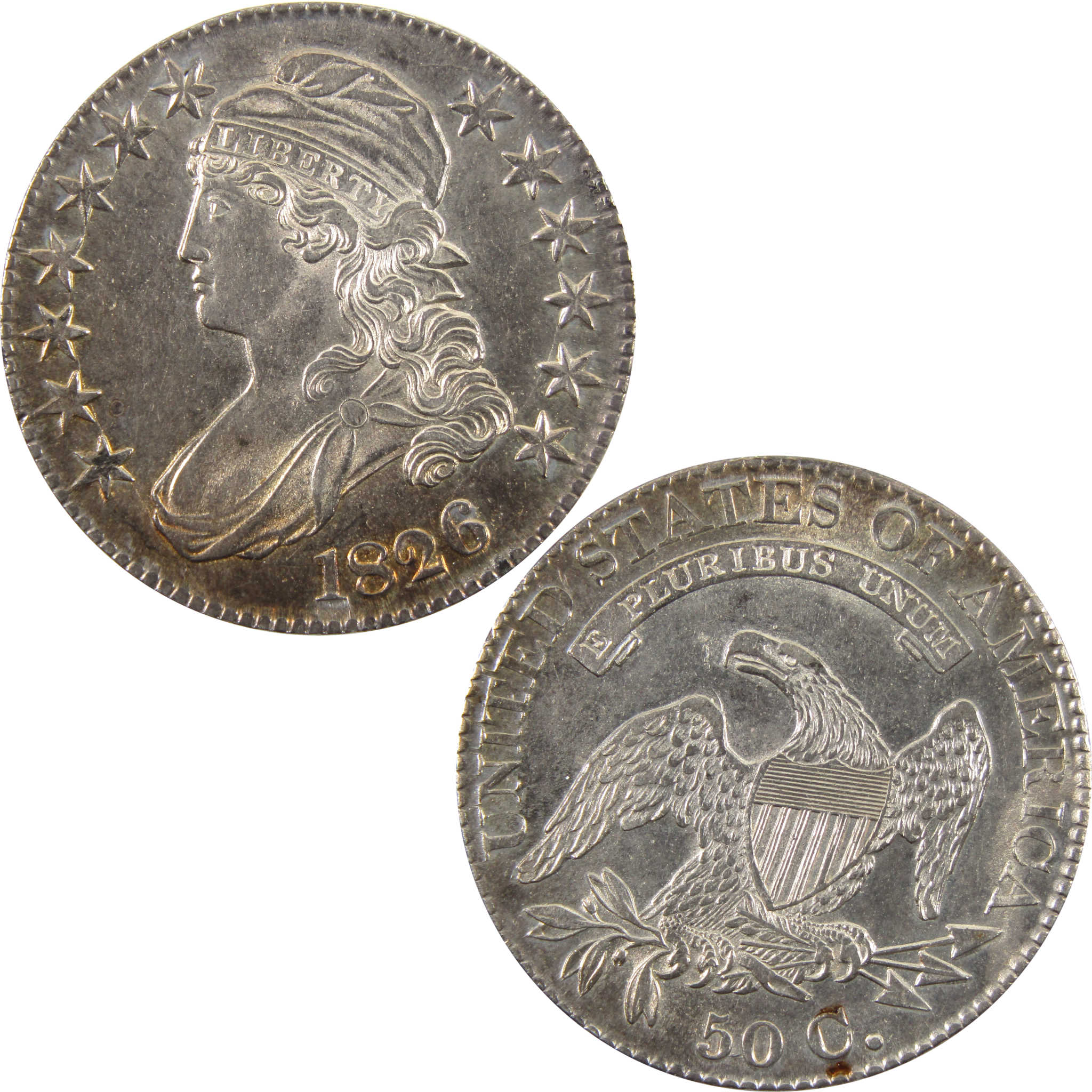 1826 Capped Bust 50c Borderline Unc 89.24% Silver SKU:I10649