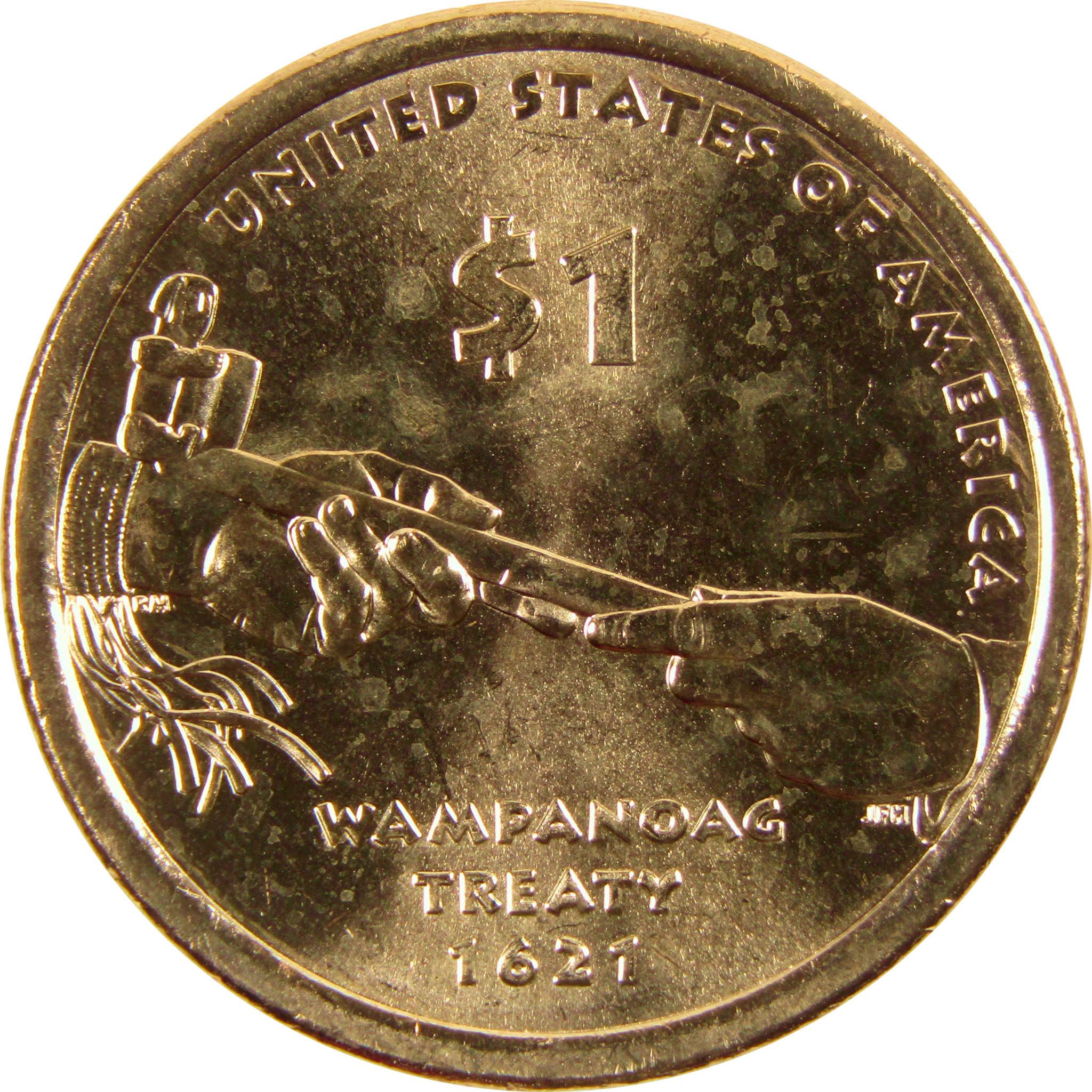 2011 D Wampanoag Treaty Native American Dollar BU Uncirculated $1 Coin