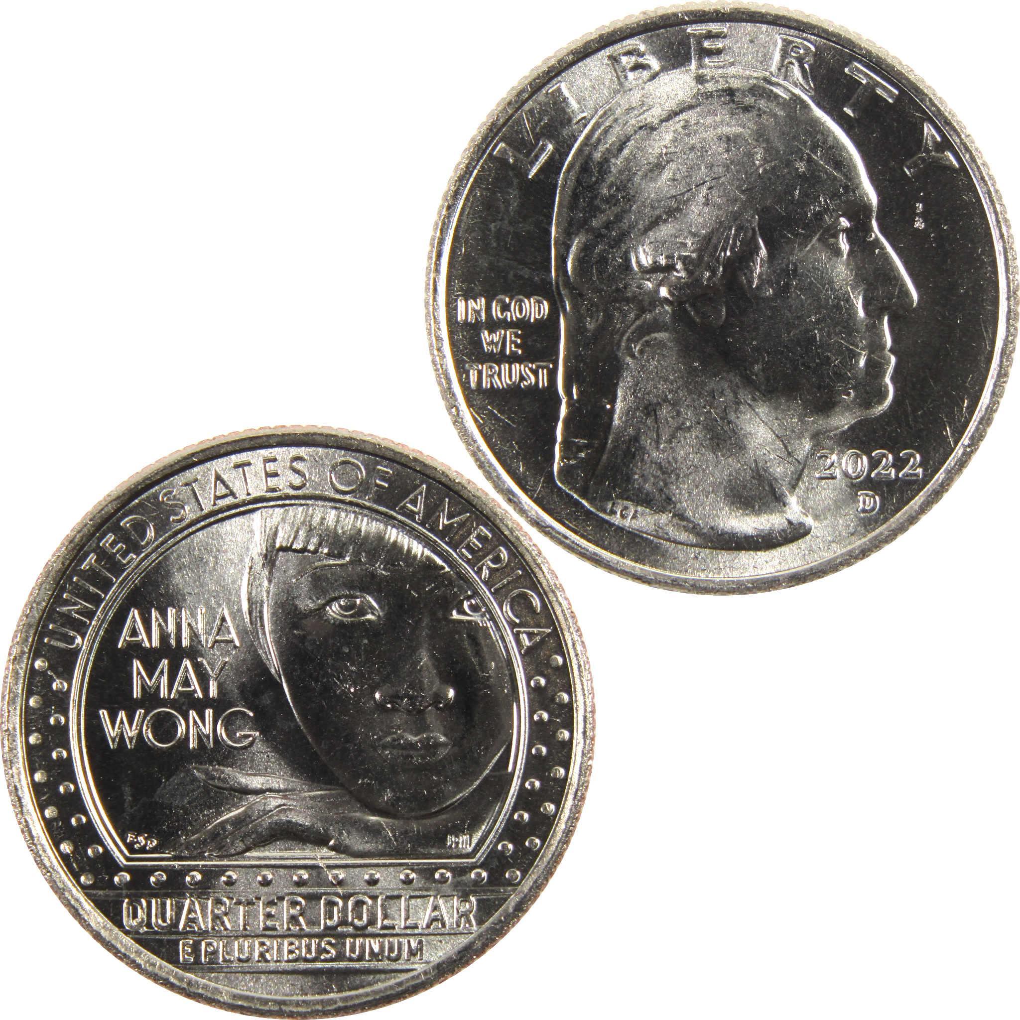 2022 D Anna May Wong American Women Quarter BU Uncirculated Clad Coin