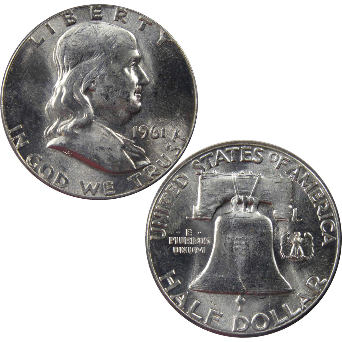 1961 Franklin Silver Half Dollar Uncirculated Mint State 50c Coin