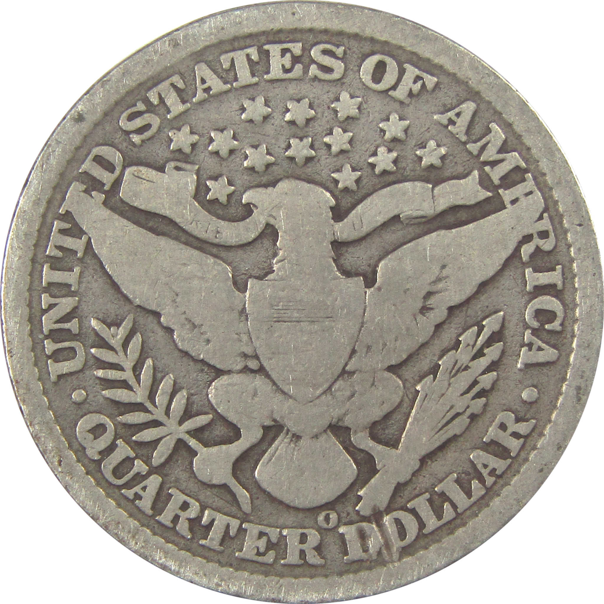 1896 O Barber Quarter G Good Silver 25c Coin SKU:I21865