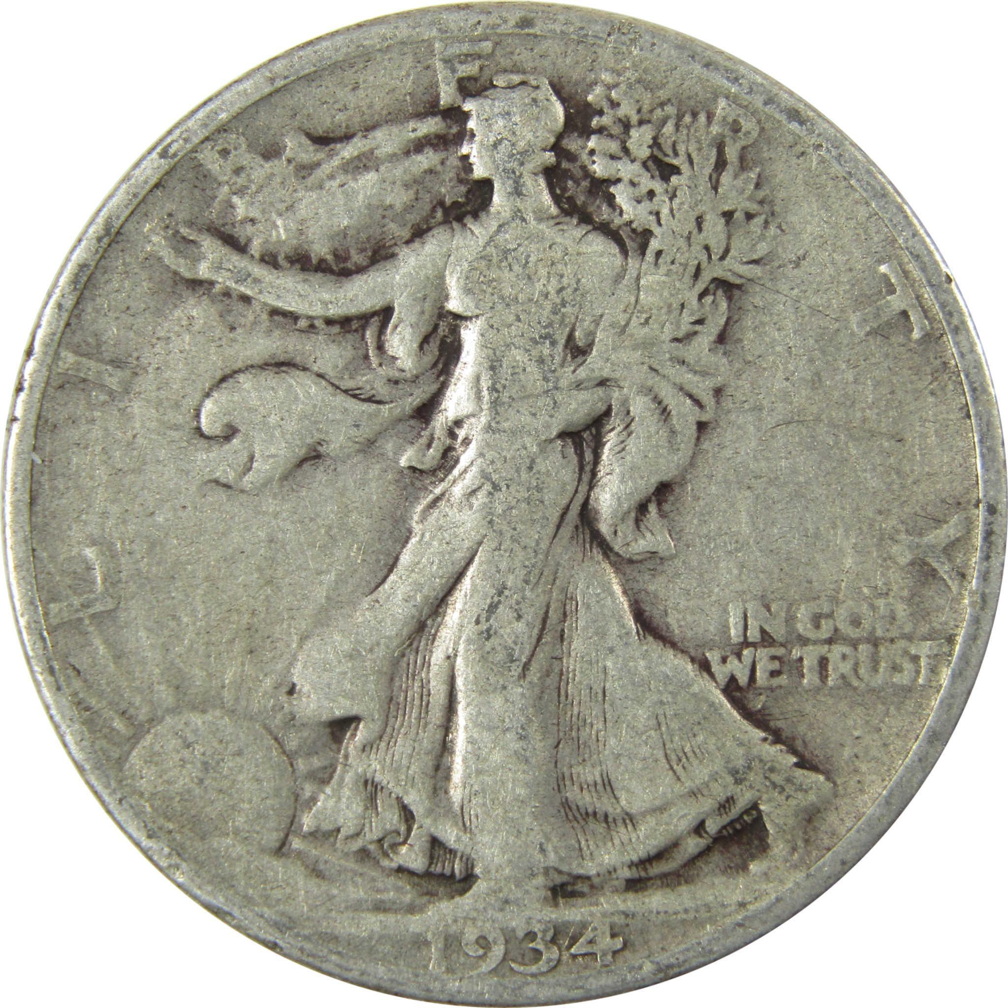 1934 Liberty Walking Silver Half Dollar VG Very Good SKU:CP506