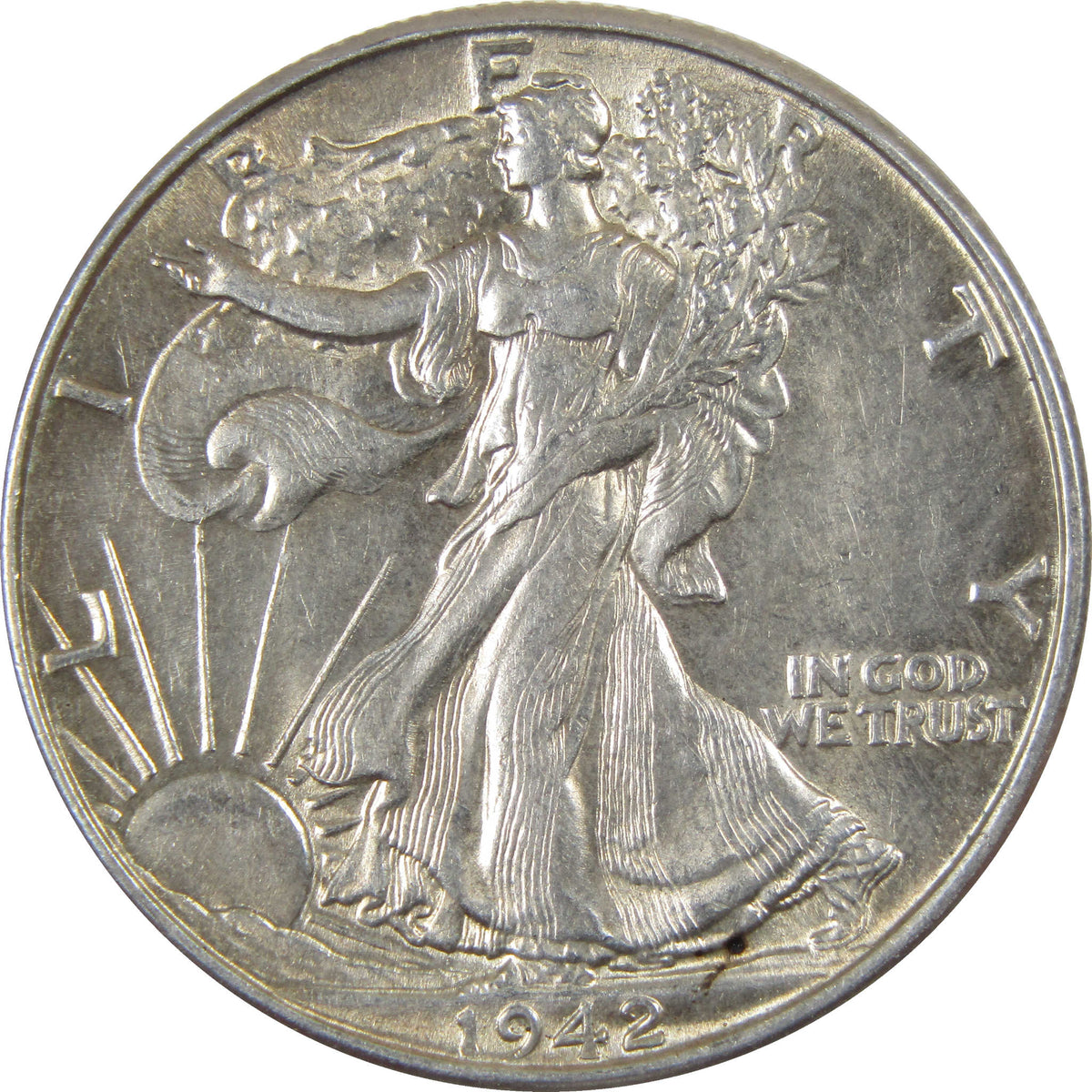 1942 Liberty Walking Silver 50c Borderline Uncirculated SKU:I28681