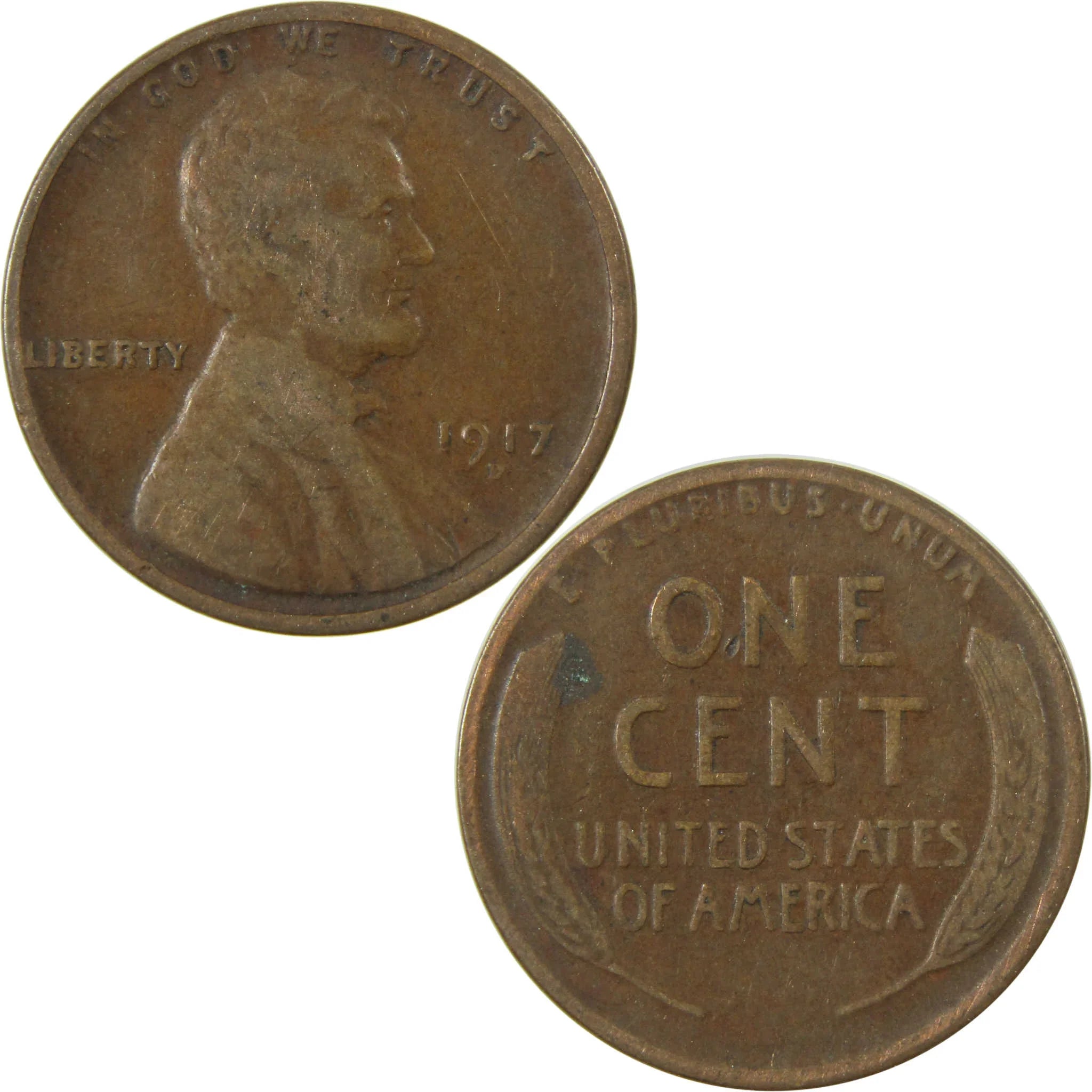 1917 D Lincoln Wheat Cent VG Very Good Penny 1c Coin SKU:I26701