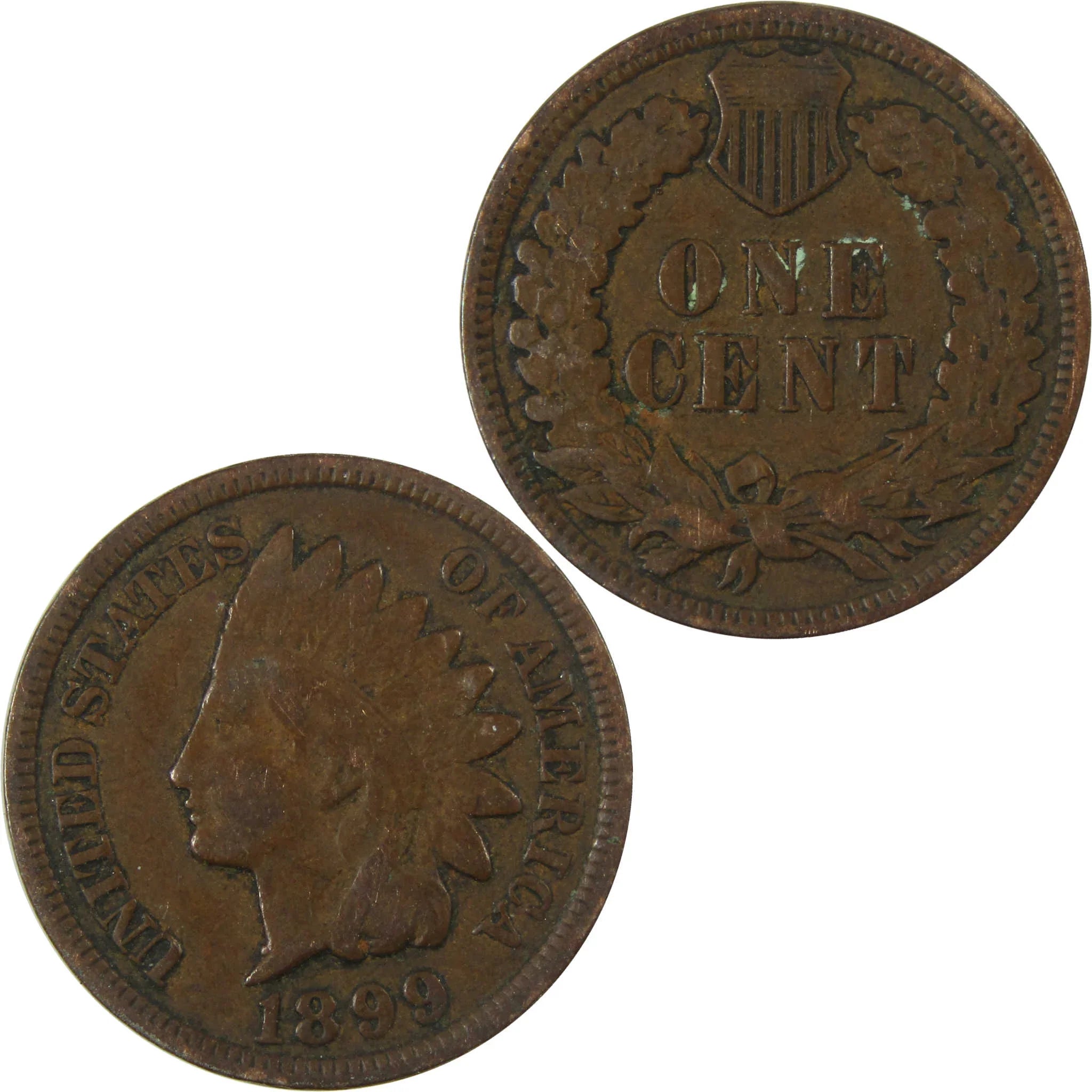 1899 Indian Head Cent F Fine Penny 1c Coin Collectible SKU:I26942