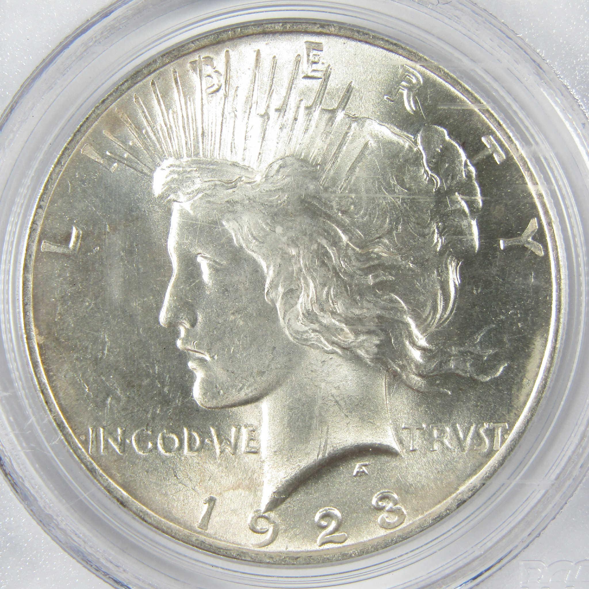 1923 Peace Silver Dollar MS 63 PCGS Uncirculated $1 Coin Collectible
