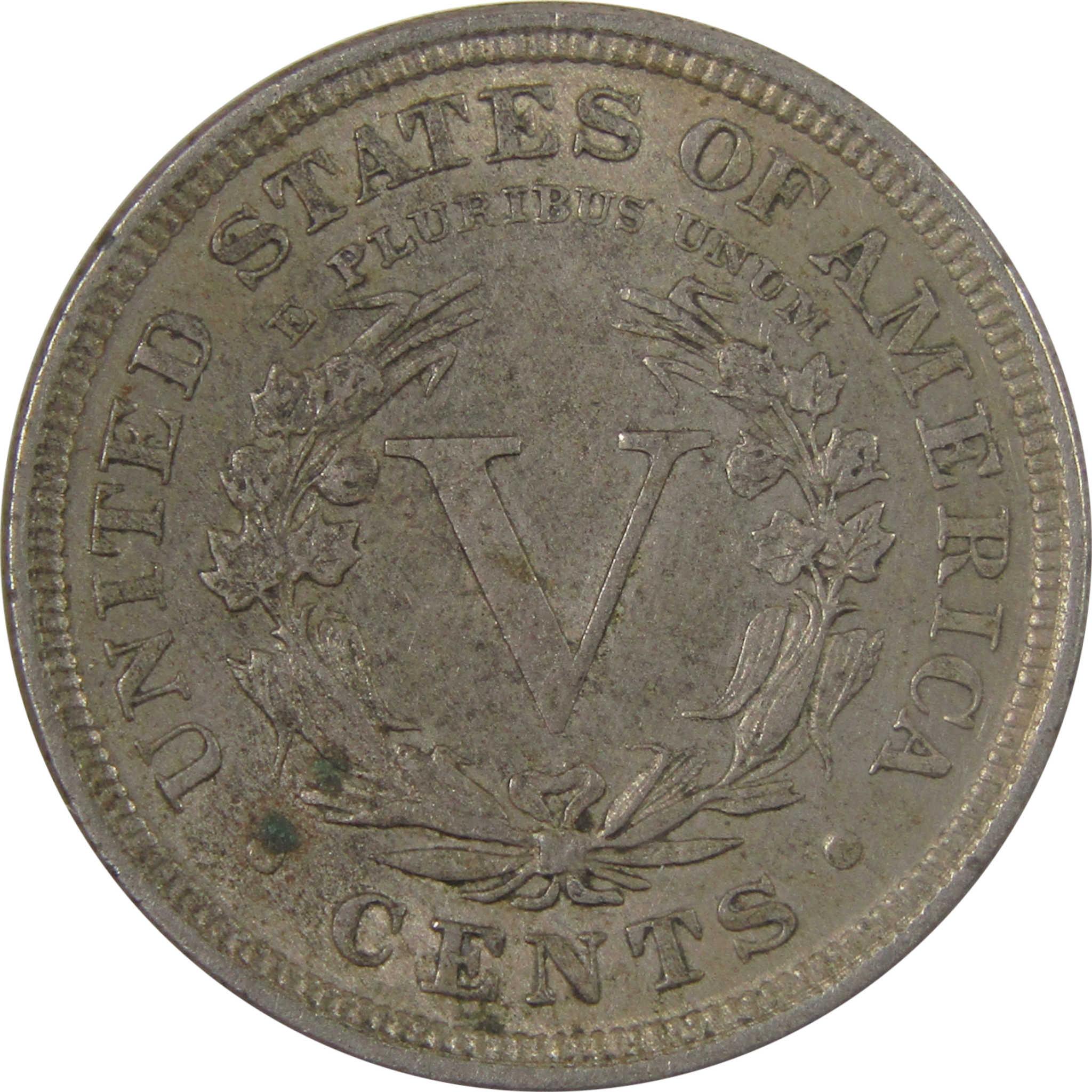 1892 Liberty Head V Nickel AU About Uncirculated 5c Coin SKU:I25330