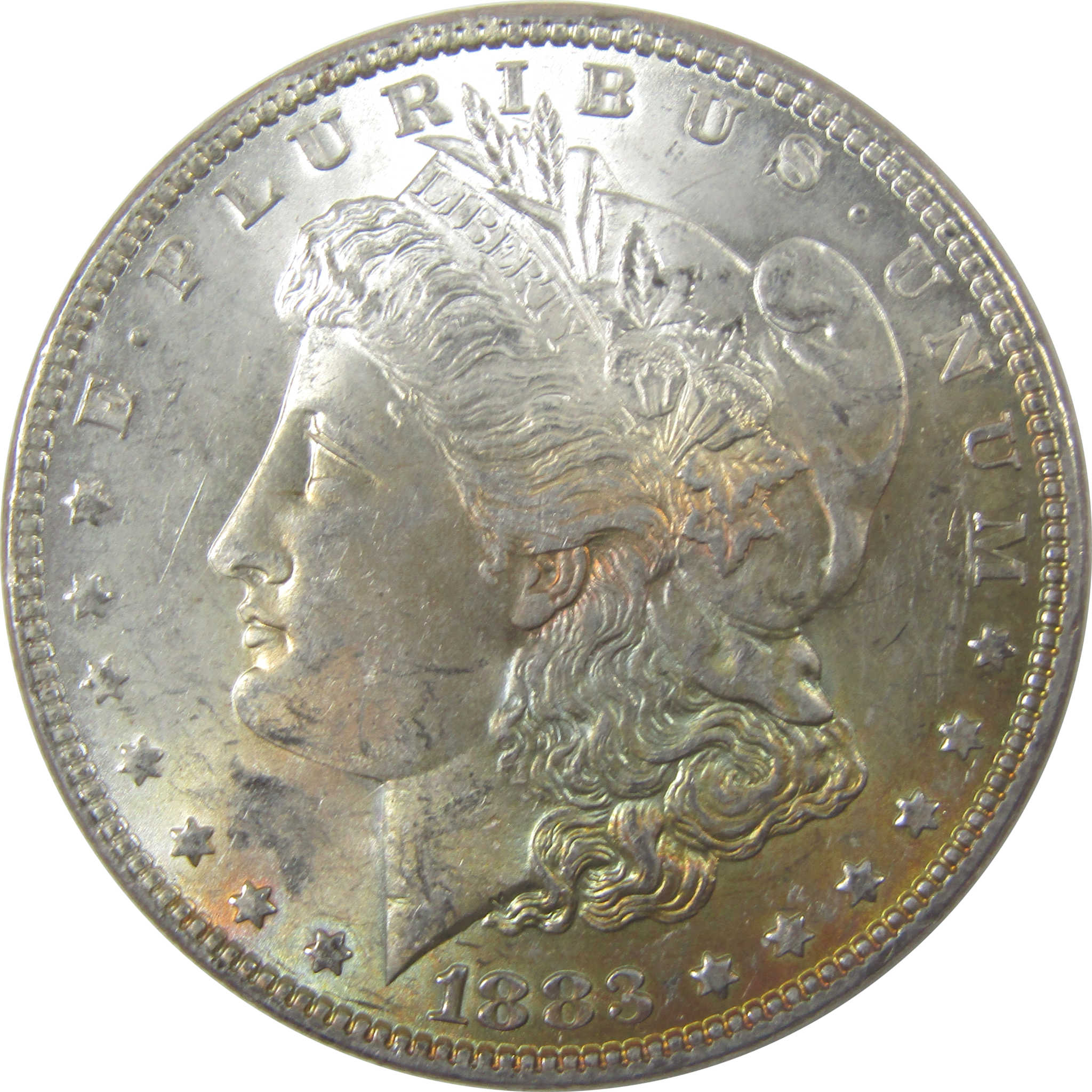 1883 Morgan Silver Dollar Uncirculated Mint State Toned SKU:I24722