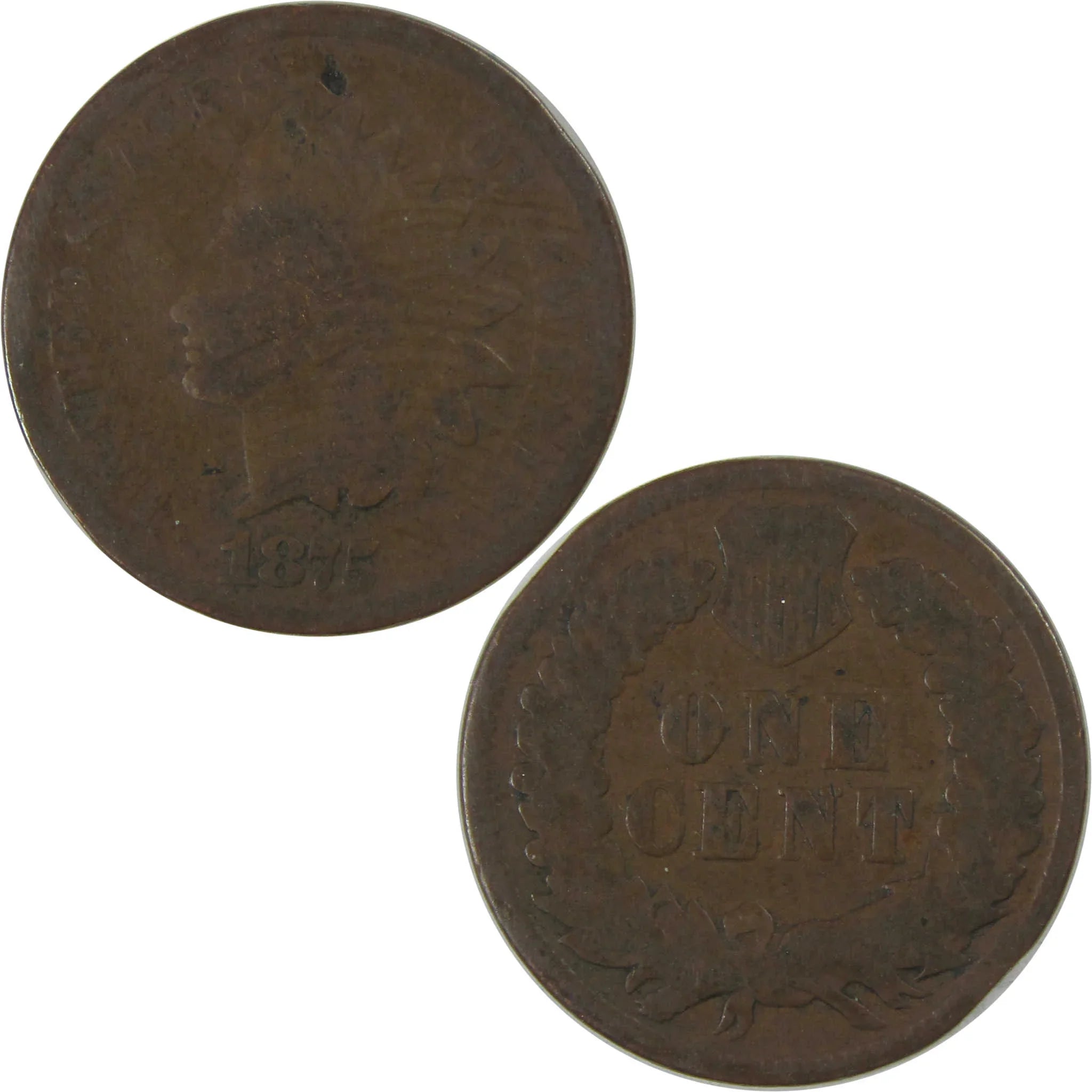 1875 Indian Head Cent AG About Good Penny 1c Coin SKU:I23170
