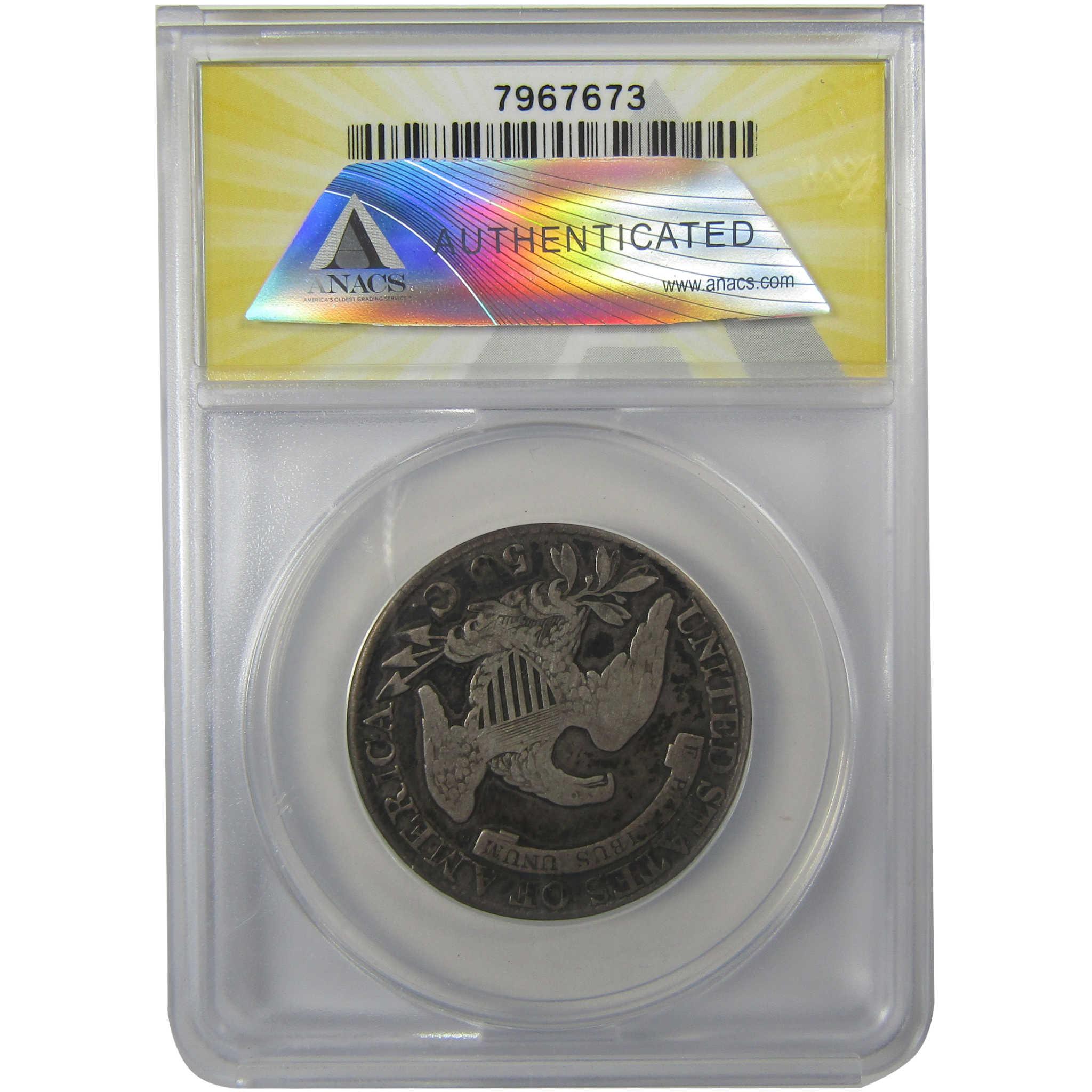 1826 Capped Bust Silver Half Dollar F 15 ANACS 50c Coin SKU:I24898